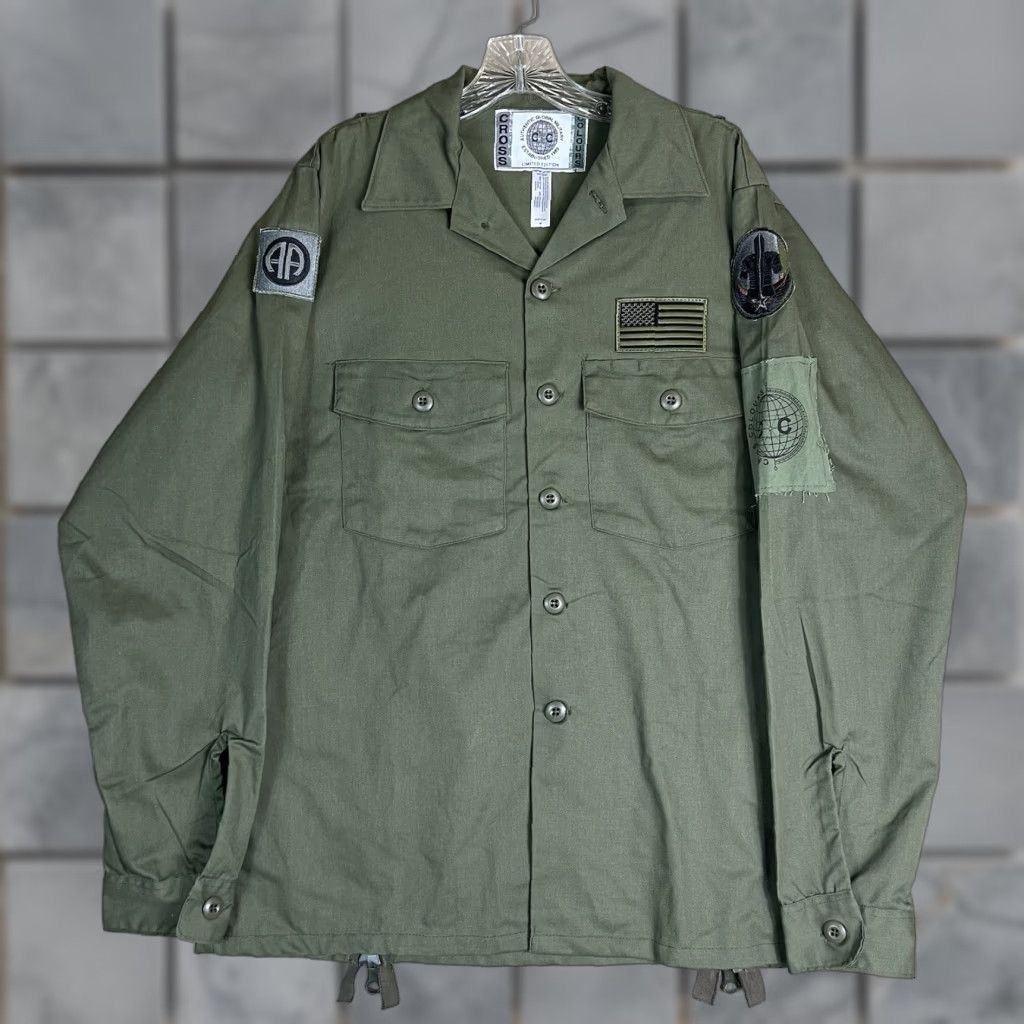 Vintage Cross Colours Shaket Mens M Green Army USA Limited Edition Shirt Jacket Adult Size US M / EU 48-50 / 2 - 1 Thumbnail