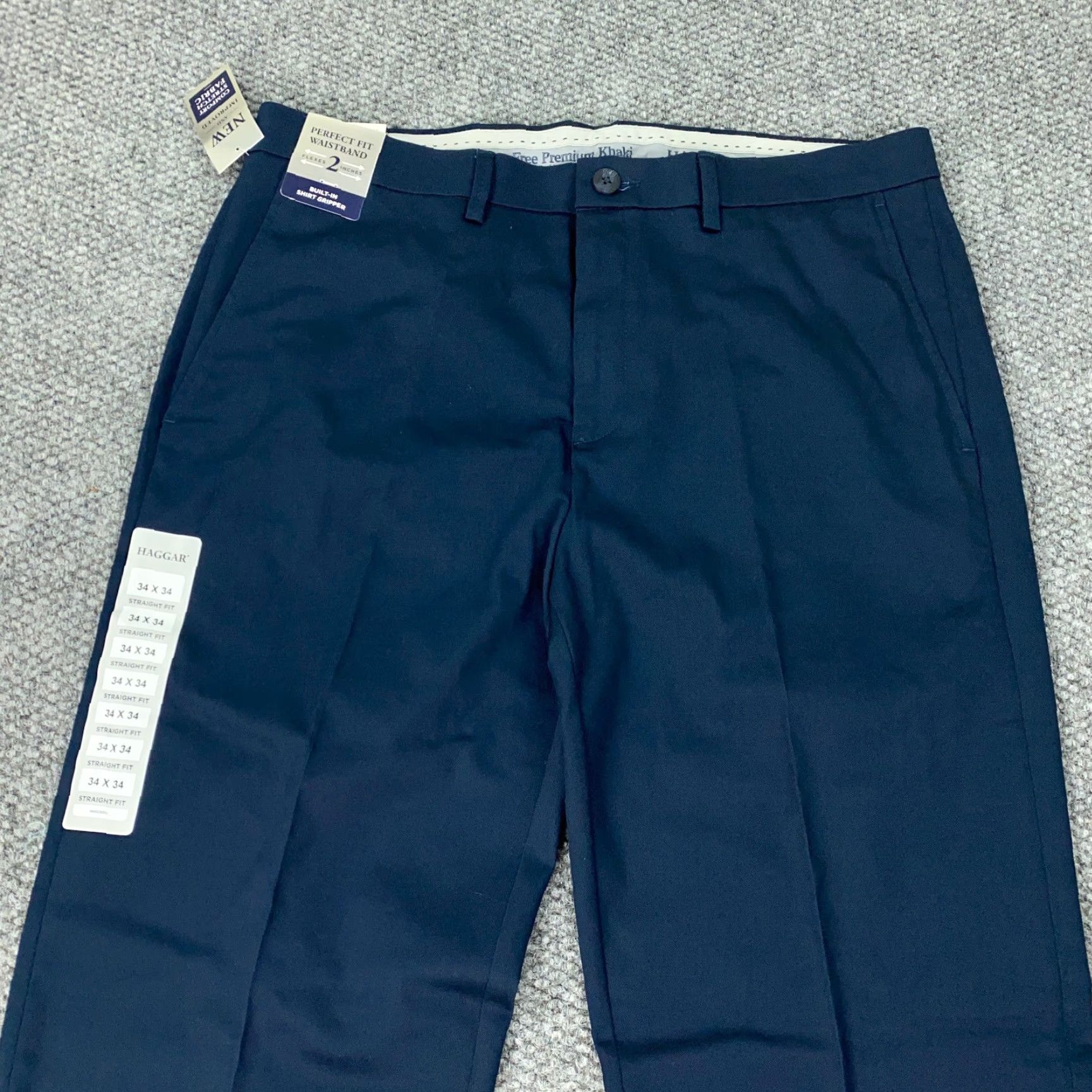 Haggar Haggar Iron Free Premium Khaki Pants Mens 34x34 Blue Stretch Straight NWT Jeans Size US 34 / EU 50 - 2 Thumbnail