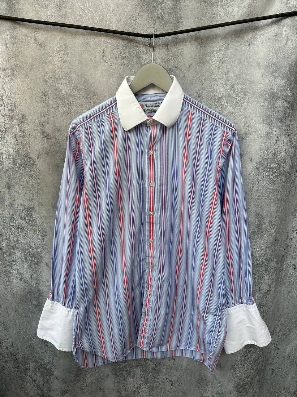 Designer Turnbull & Asser Stripe Dress Shirt Button Up England Luxury Size US L / EU 52-54 / 3 - 2 Thumbnail