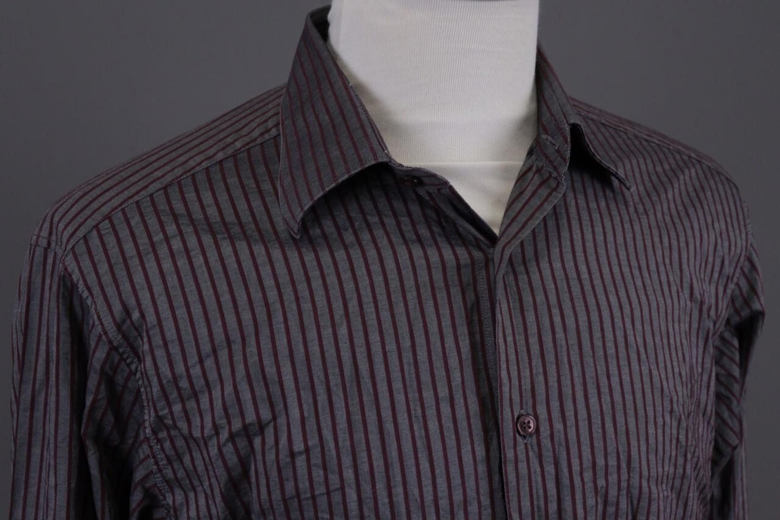 Ermenegildo Zegna Zegna City Gray Striped Button Down Shirt Size 43 / 17 Size US M / EU 48-50 / 2 - 7 Thumbnail