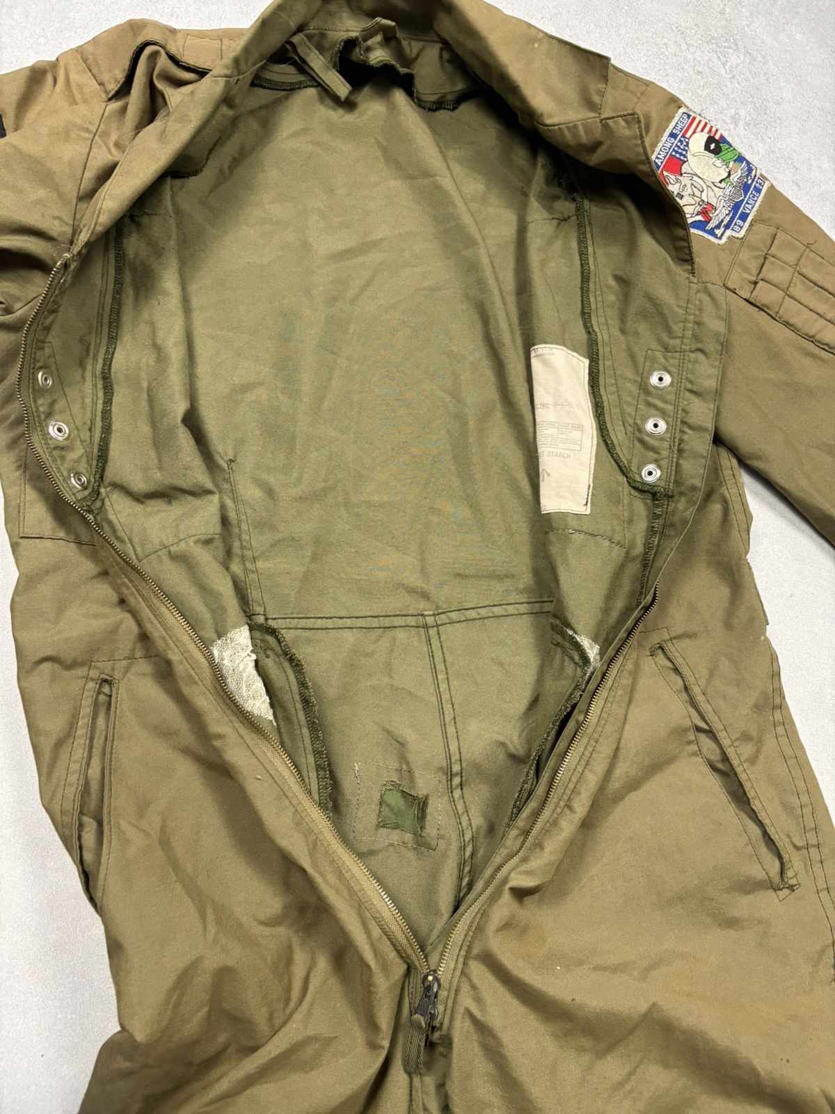 Vintage 1981 RAF MK 14A Flying Suit Olive Military Flight Coverall Size US XXL / EU 58 / 5 - 16 Thumbnail