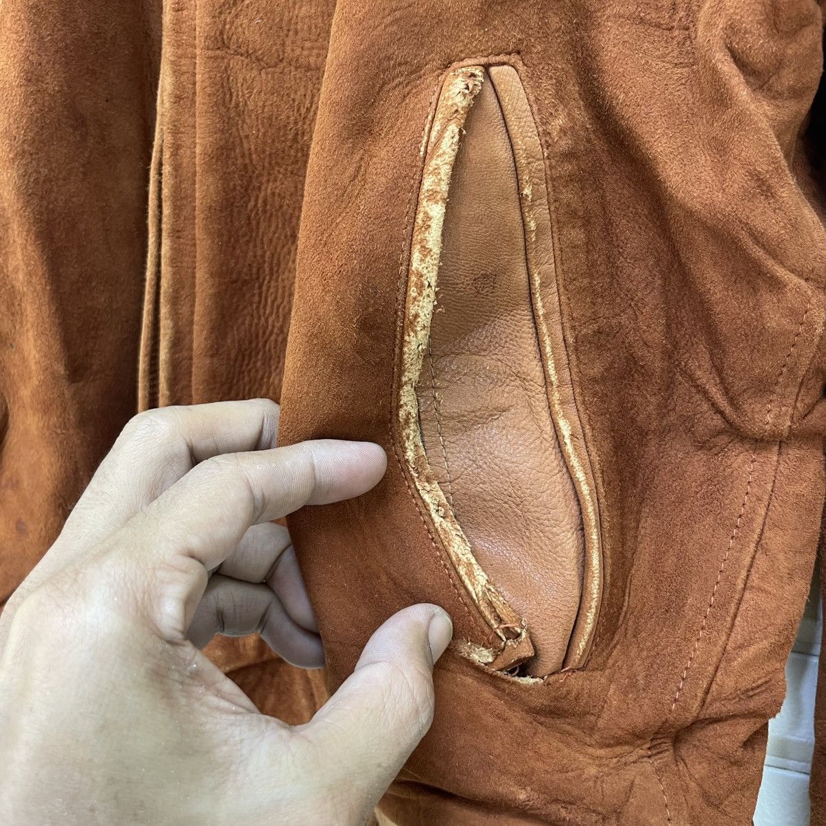 McGregor 💥Vintage 60s Mc Gregor Bomber Suede Leather Boa Jacket Size US M / EU 48-50 / 2 - 10 Thumbnail