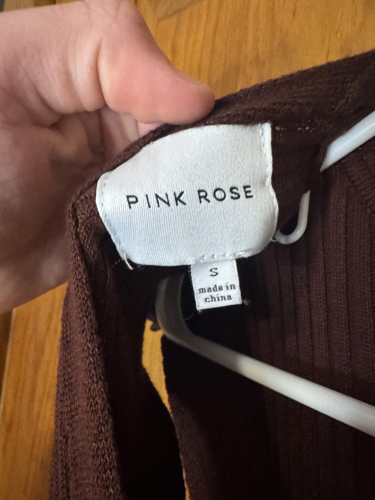 Other Pink Rose Brown Ribbed Midi Dress Size S Size S / US 4 / IT 40 - 3 Thumbnail