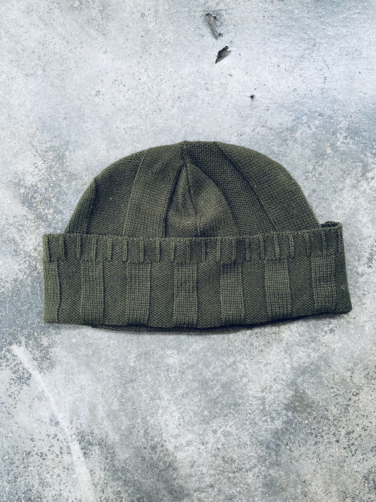 Yohji Yamamoto Y’s Yohji Yamamoto – Olive Green Knit Beanie – Made in Japan Size ONE SIZE - 2 Thumbnail