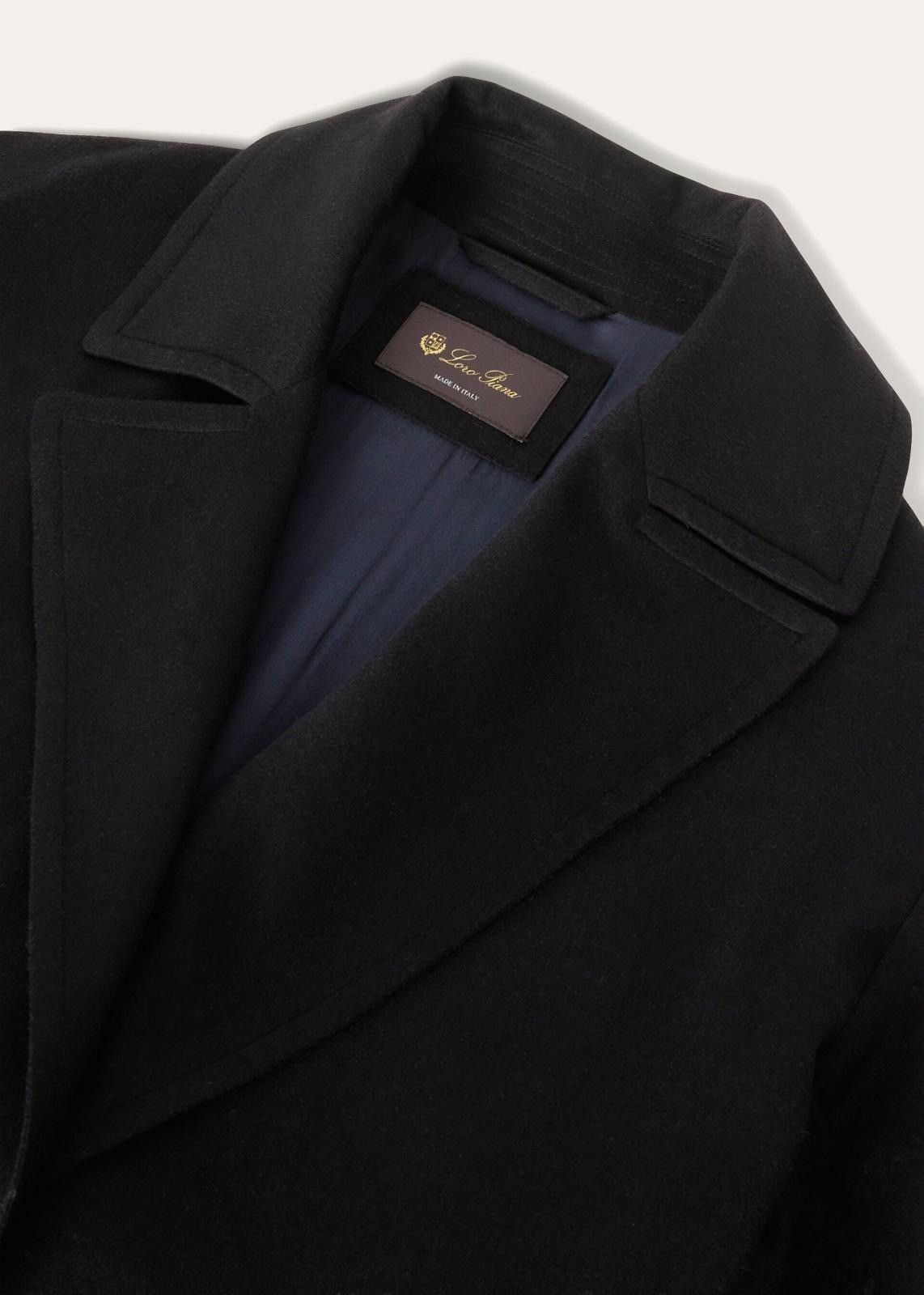 Loro Piana o1srvl11e1124 Cashmere Long Coat in Black Size L / US 10 / IT 46 - 3 Thumbnail