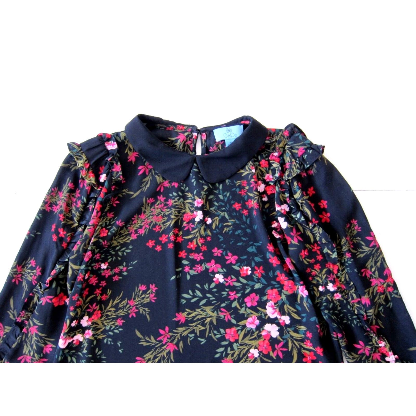 Vintage Cece Blouse Women Floral Long Sleeve Collared V-Neck Peasant TOP XS Size L / US 10 / IT 46 - 7 Thumbnail