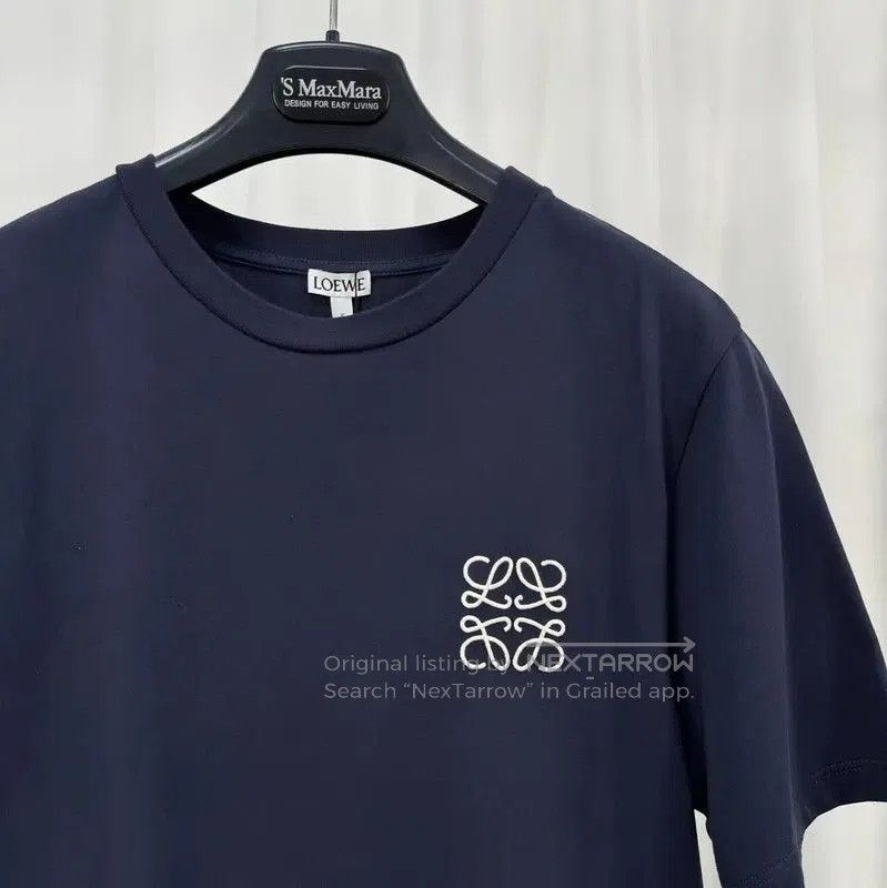 Loewe Loewe Navy Cotton Logo Short Sleeve T-Shirt . Size XS / US 0-2 / IT 36-38 - 3 Thumbnail
