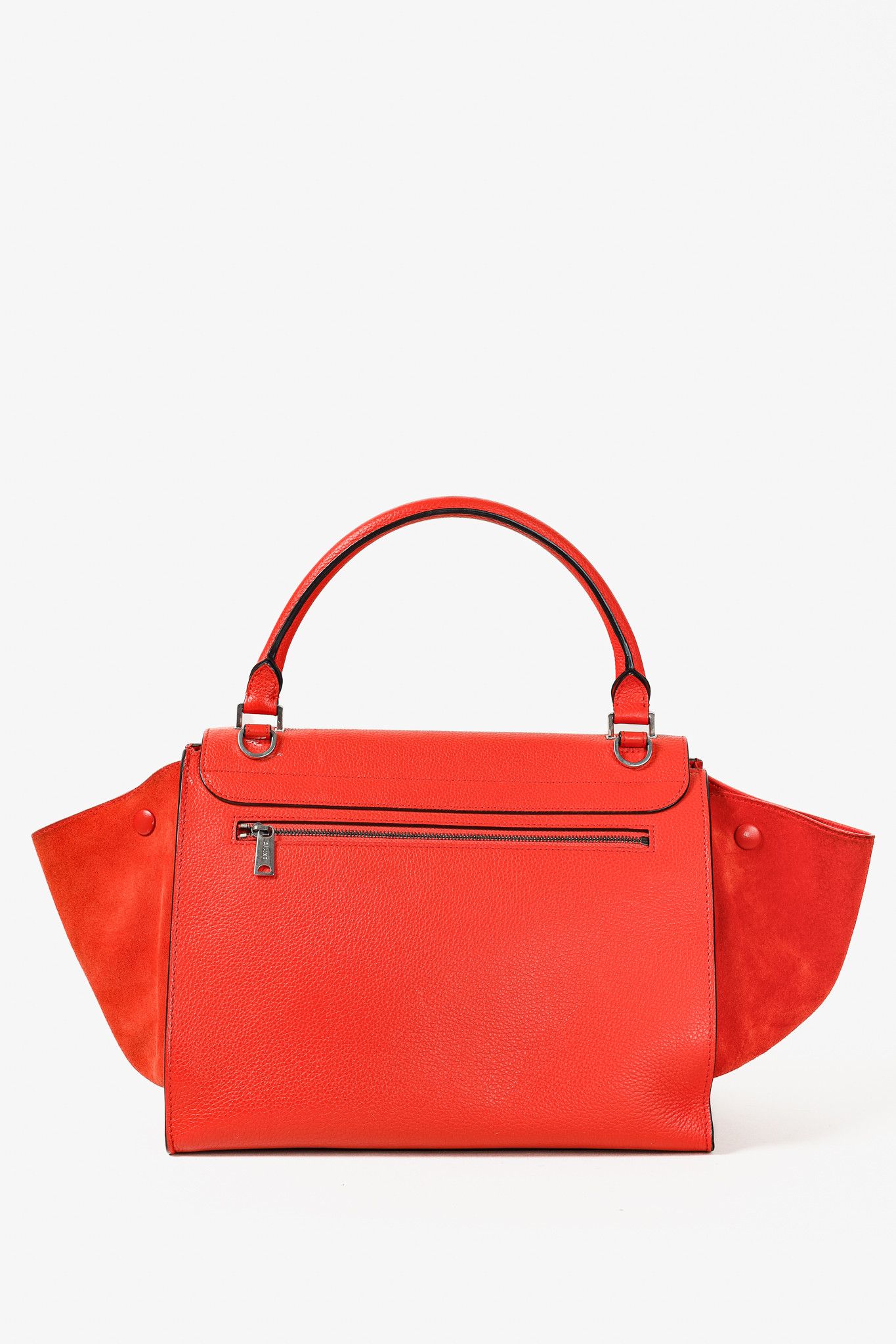 Celine Celine Trapeze Medium in Orange Leather and Suede Size ONE SIZE - 4 Thumbnail