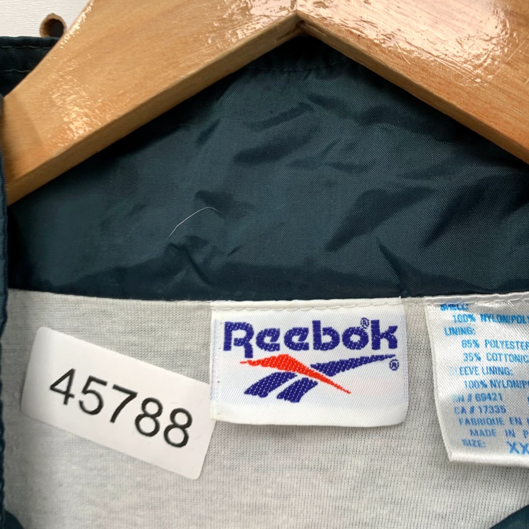 Reebok VINTAGE Reebok Windbreaker Jacket Mens XL Green Blue Nylon Lined Oversized Size US XL / EU 56 / 4 - 6 Thumbnail