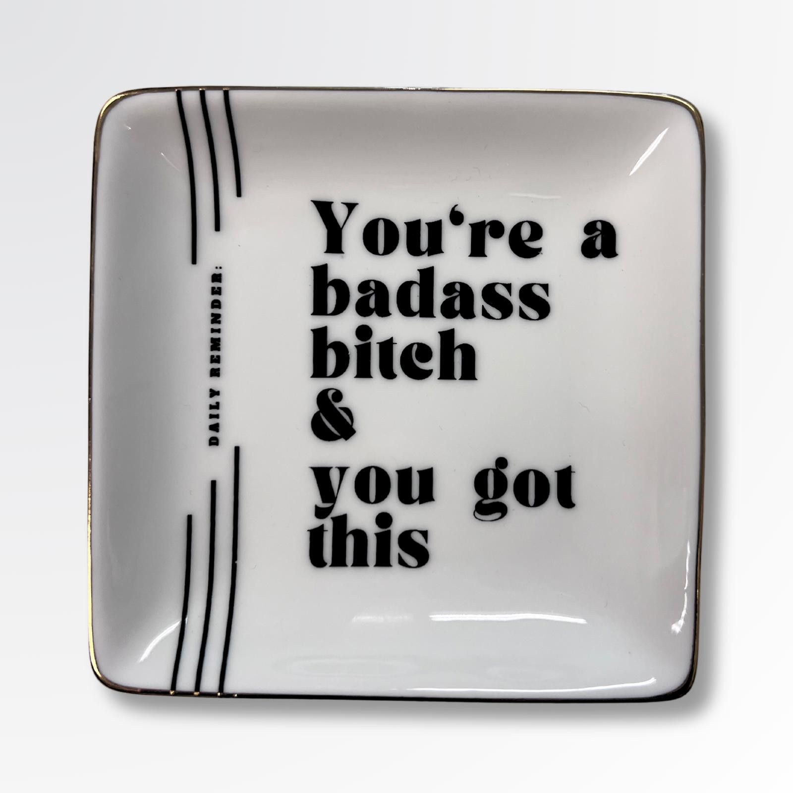 Other You're A Badass Bitch Square Trinket Tray Dish Size ONE SIZE - 1 Preview