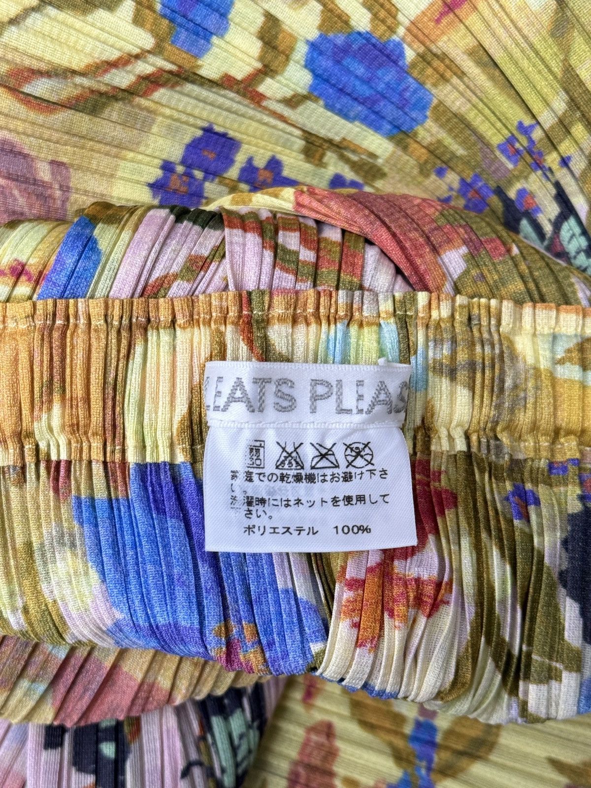 Issey Miyake × Pleats Please Issey Miyake Yellow Dinosaur Paradise Pleated Midi Skirt Size L / US 10 / IT 46 - 3 Thumbnail
