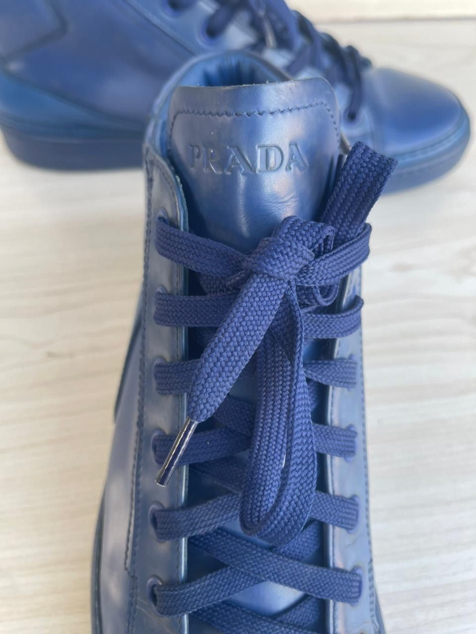 Prada Prada Midnight Blue Hi-Top Trainers Size US 9 / EU 42 - 4 Thumbnail