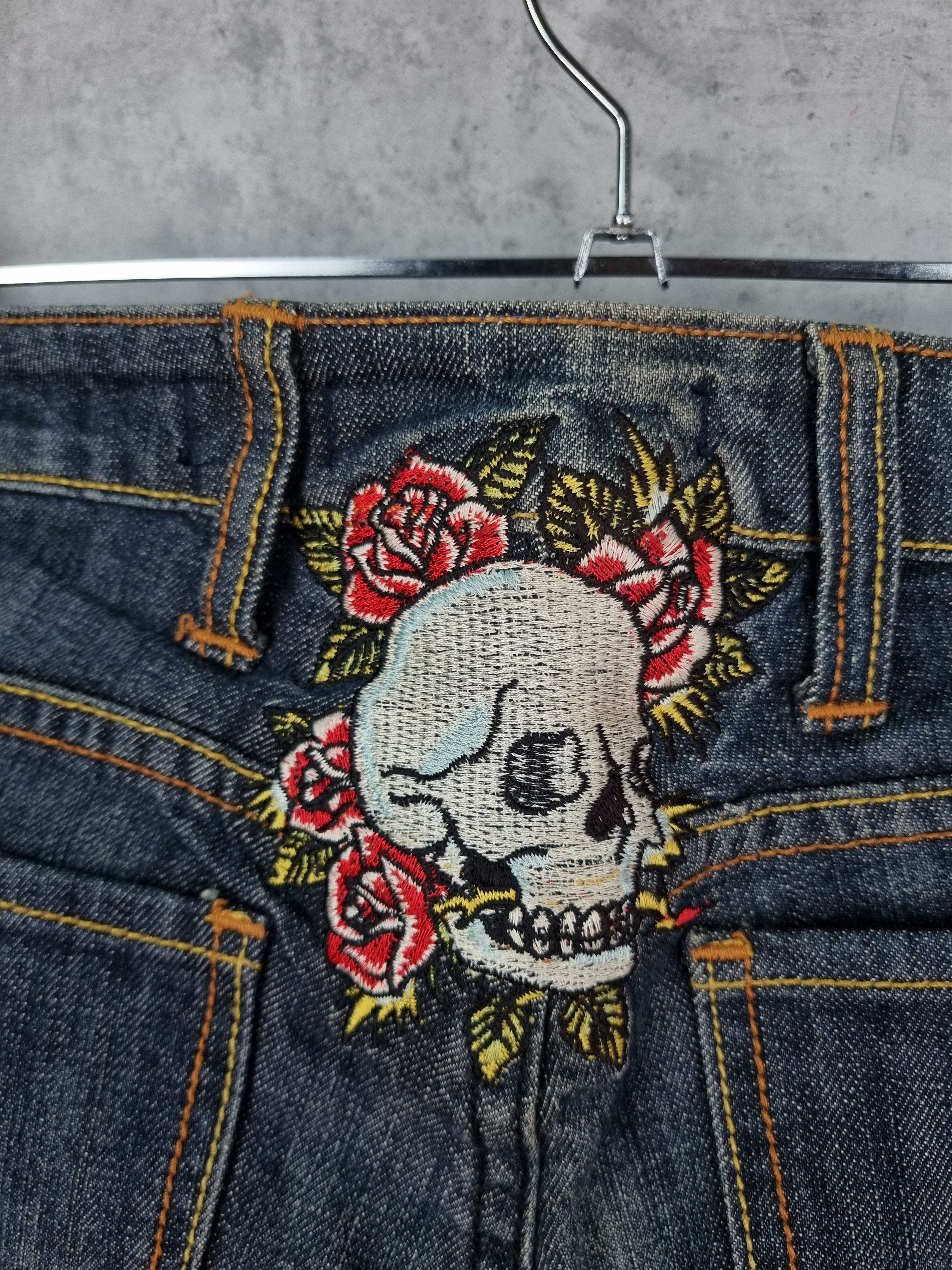 Christian Audigier × Ed Hardy Ed Hardy Knitted Skull Skinny Jeans Raw Denim Size US 31 - 6 Thumbnail