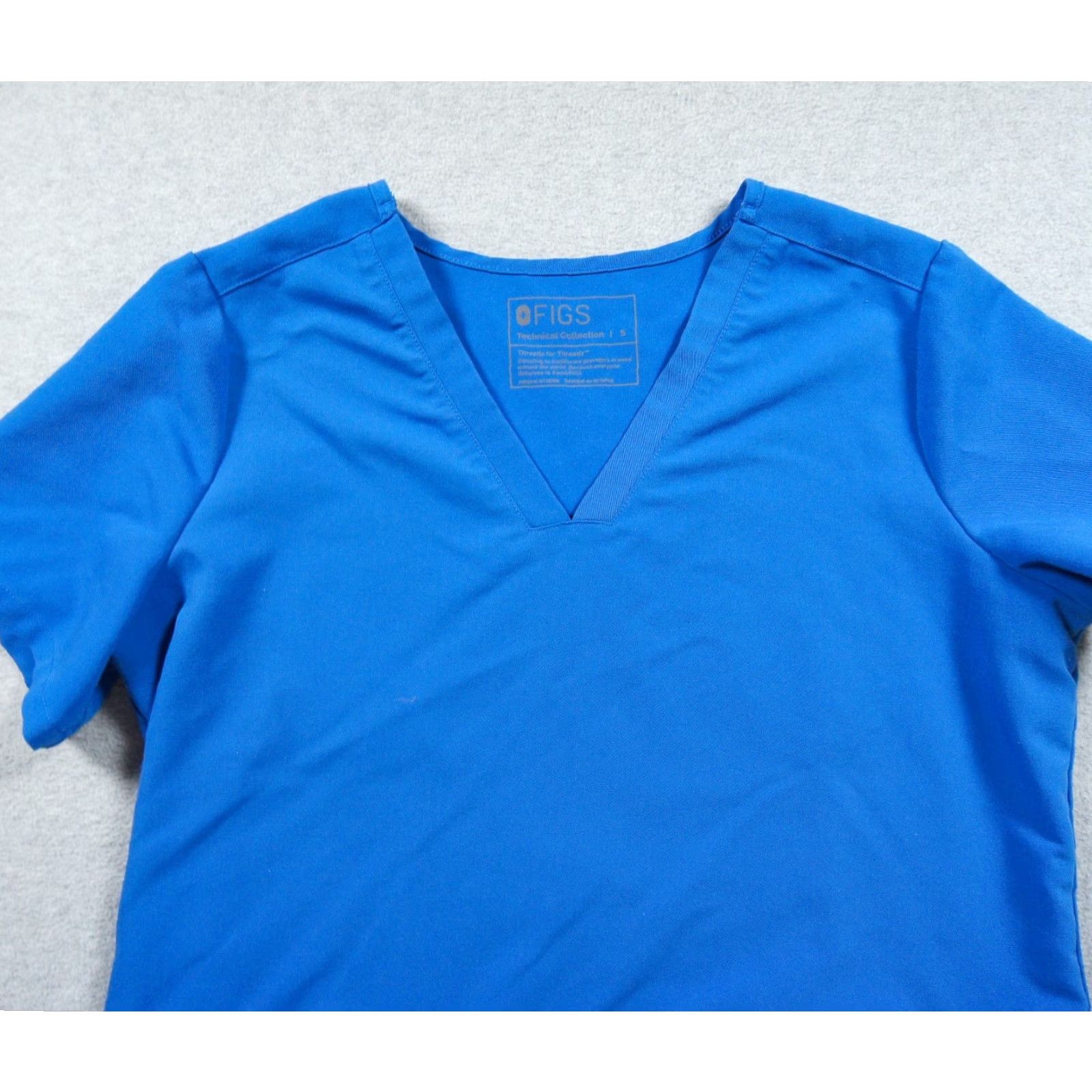 Vintage Figs Shirt Womens Small Blue Scrub Top Nurse Medical Workwear Casma Vneck Ladies Size S / US 4 / IT 40 - 2 Thumbnail