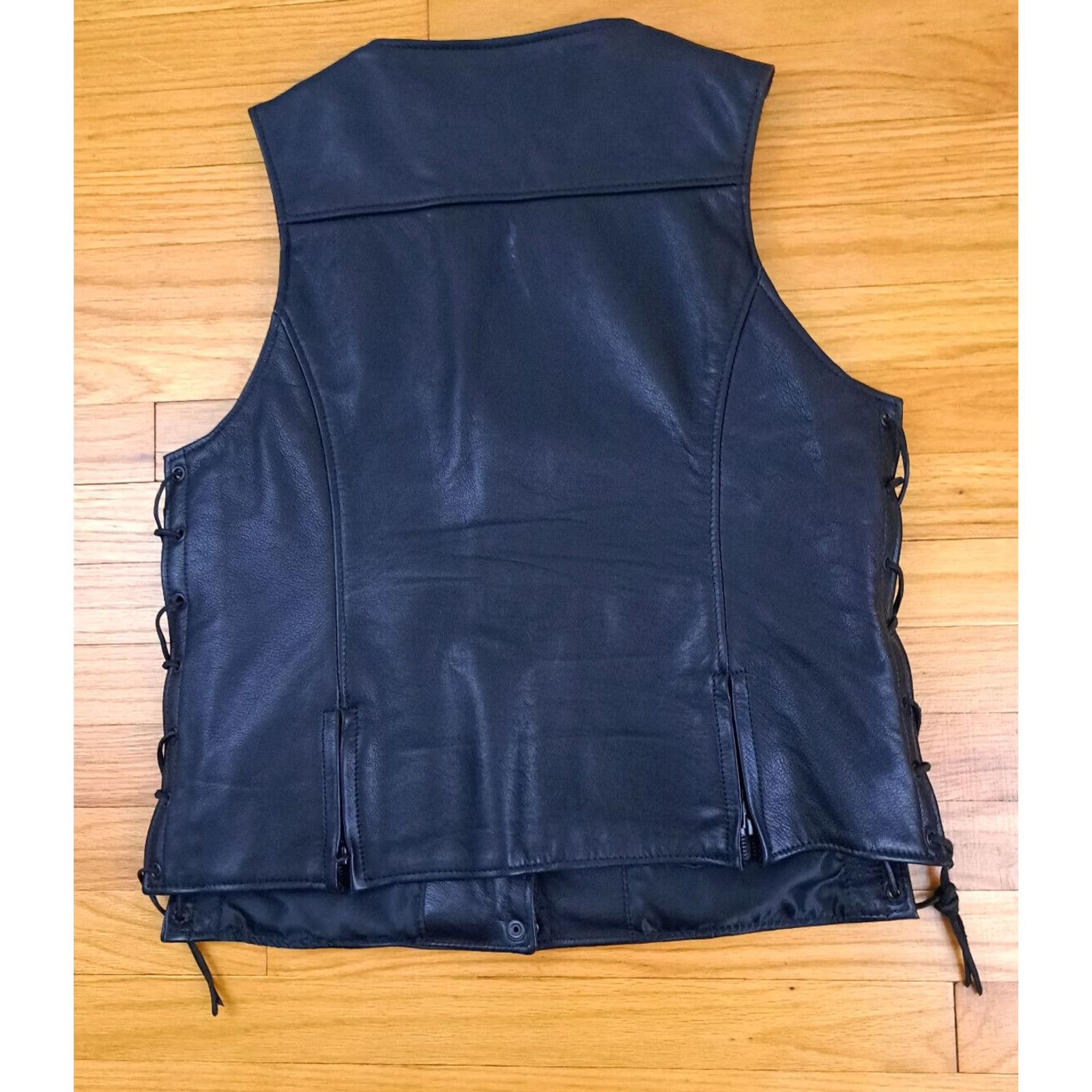 Vintage VINTAGE AM Leathers Vest Leather with Side Laces inside Pockets Black XL Men Vest Size US XL / EU 56 / 4 - 5 Thumbnail
