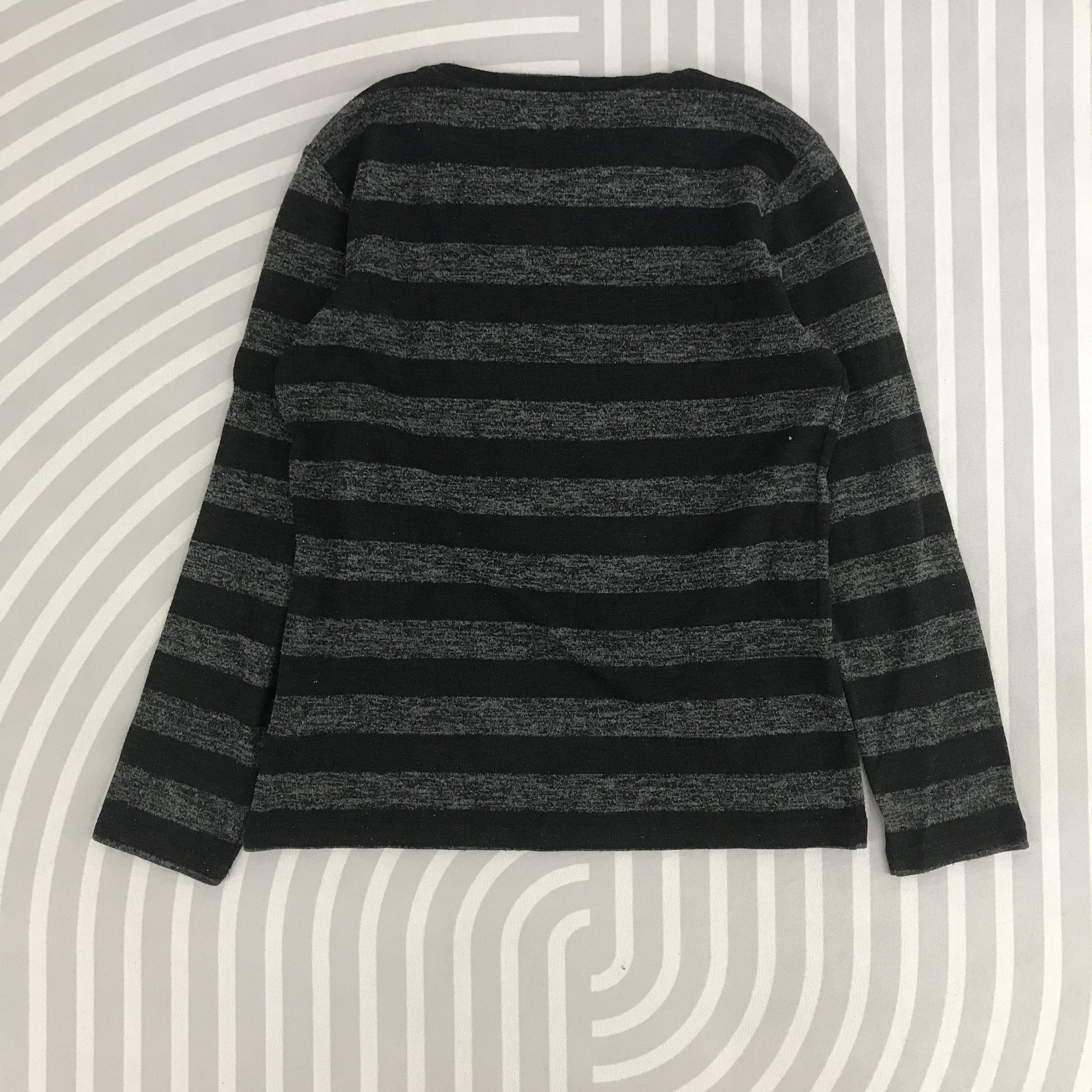 Japanese Brand × Plus One Clothing × Vintage Plus one punk style Striped design Long Sleeve T-shirts Size US L / EU 52-54 / 3 - 2 Thumbnail