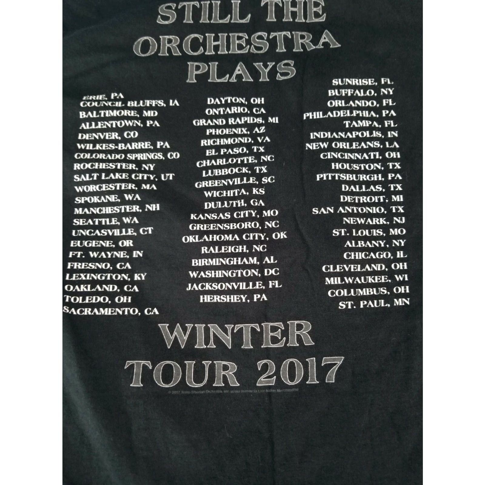 Gildan VINTAGE Trans-Siberian Orchestra TSO Tour Crew T Shirt Rock Black S Adult Shirt 1996-2017 Mens Size US S / EU 44-46 / 1 - 3 Thumbnail