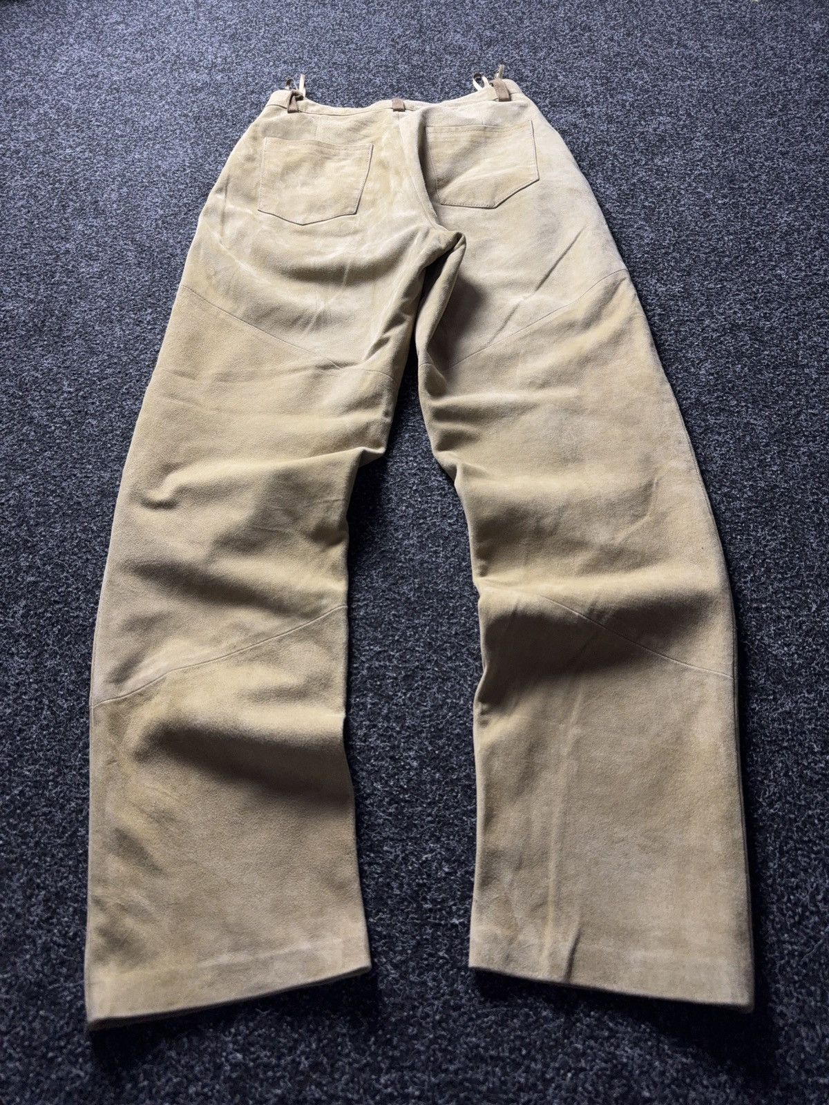 Genuine Leather Vintage 90s Western USA Soln Beige Suede Leather Pants EU38 Size 28" / US 6 / IT 42 - 13 Thumbnail