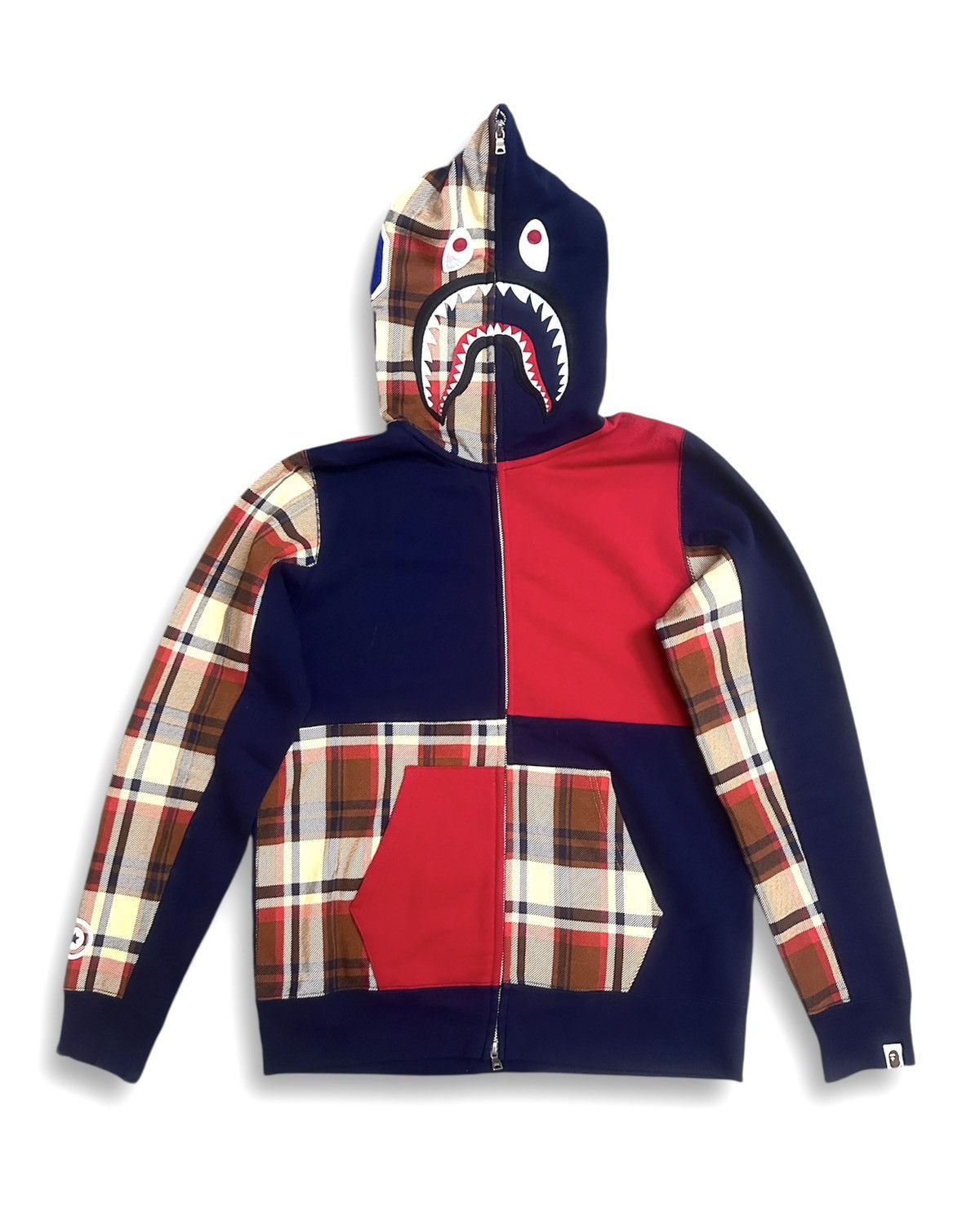 Bape A Bathing Ape Check Shark Relaxed Full Zip Hoodie Size M / US 6-8 / IT 42-44 - 1 Thumbnail