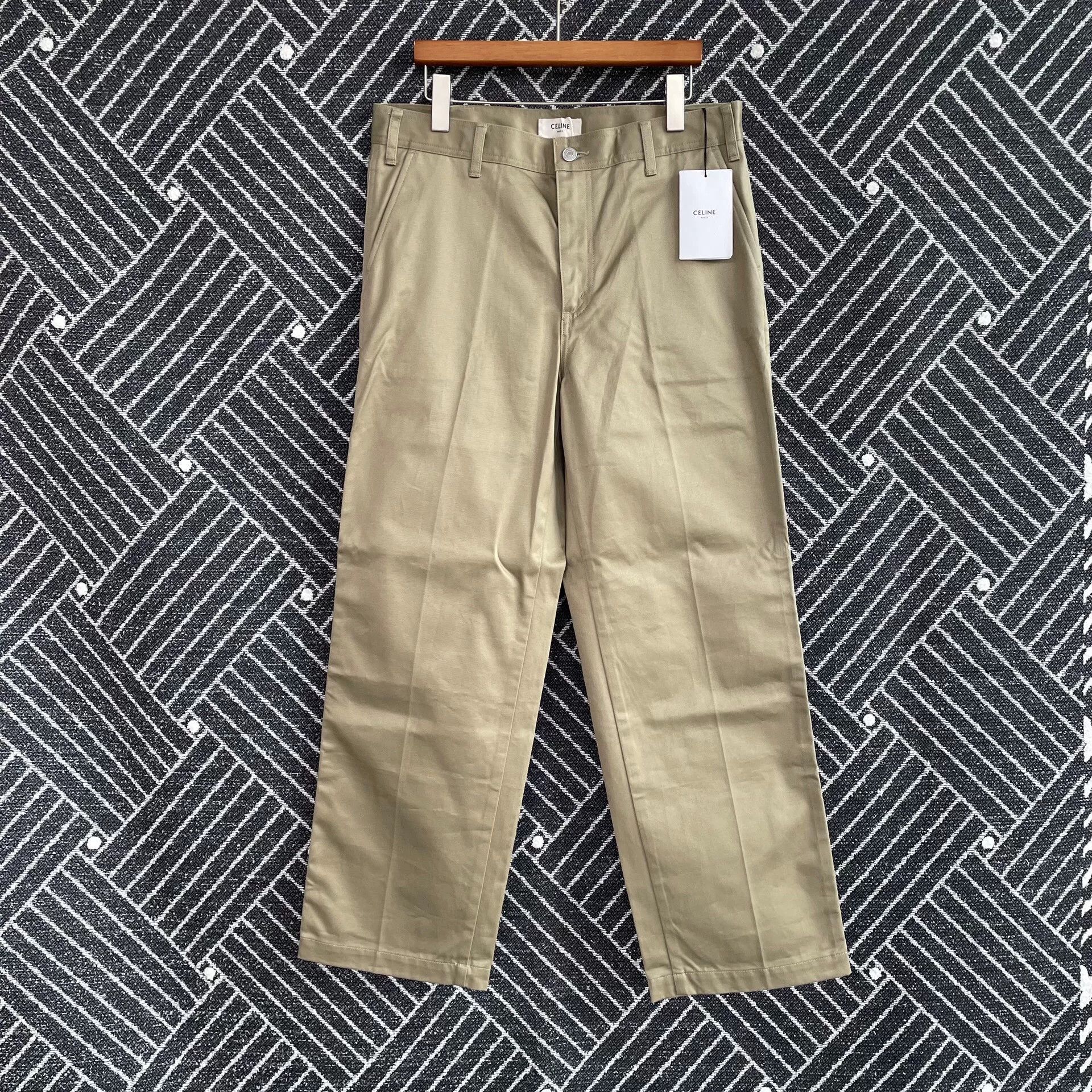 Celine Celine Khaki Straight-Leg Suit Pants Size US 32 / EU 48 - 1 Thumbnail