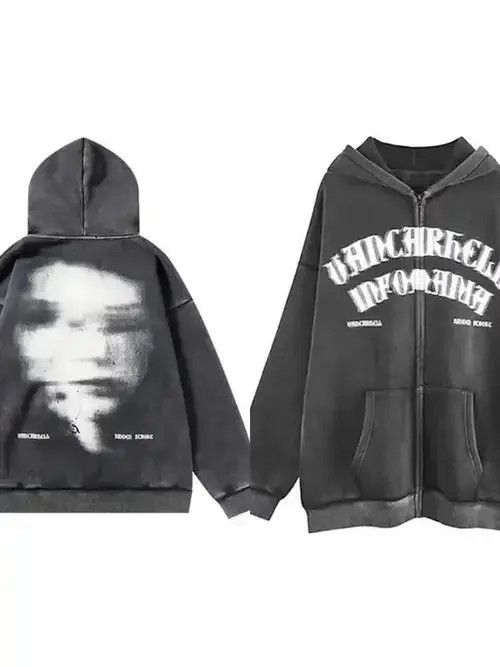 Japanese Brand × Vintage Grunge Emo Zip Up Graphic Hoodies Size US L / EU 52-54 / 3 - 3 Thumbnail
