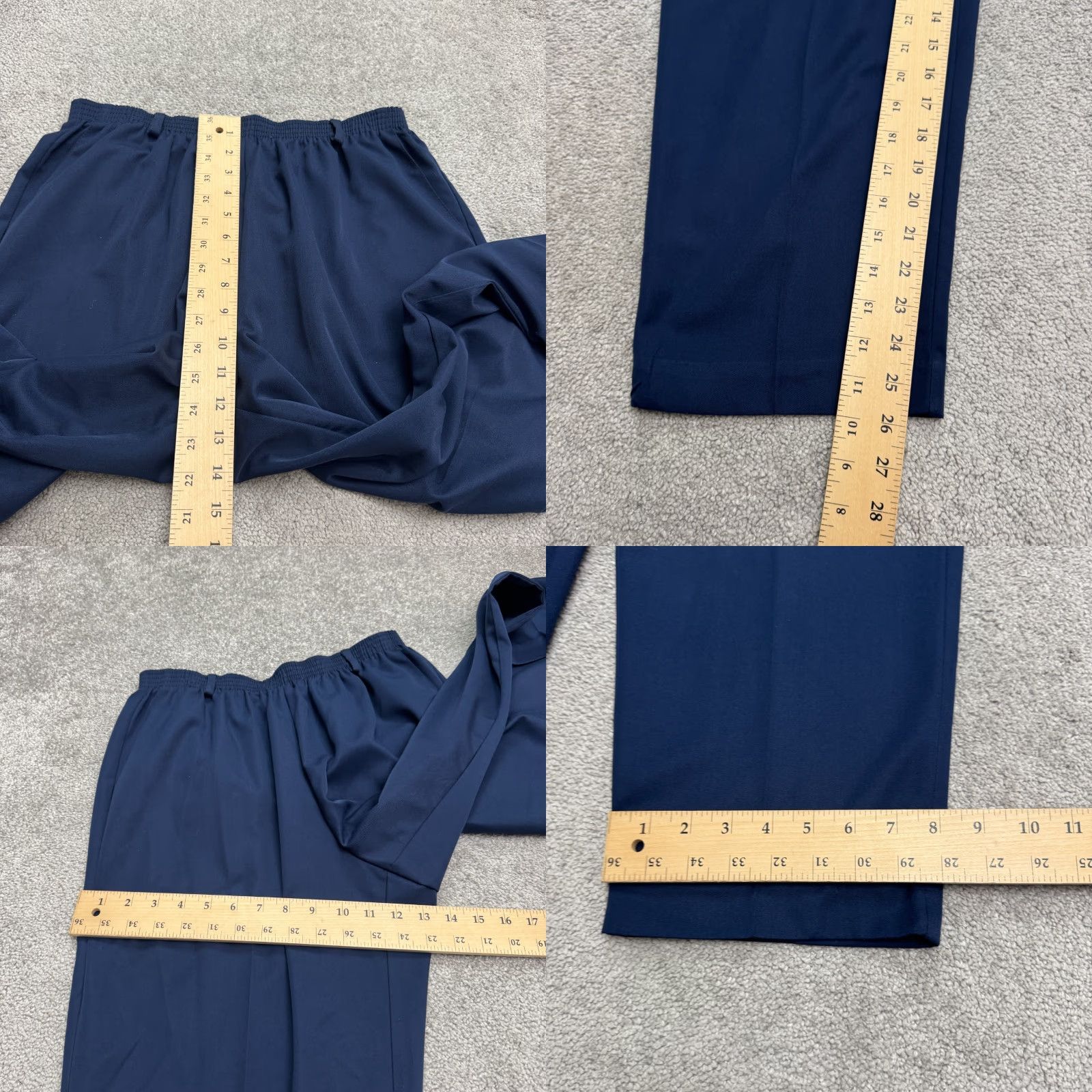 Vintage VINTAGE Alfred Dunner Pants Dress 14 Navy Blue 90s Classic Women Pull On Trouser Shirt? Size 36" / US 14 / IT 50 - 8 Thumbnail