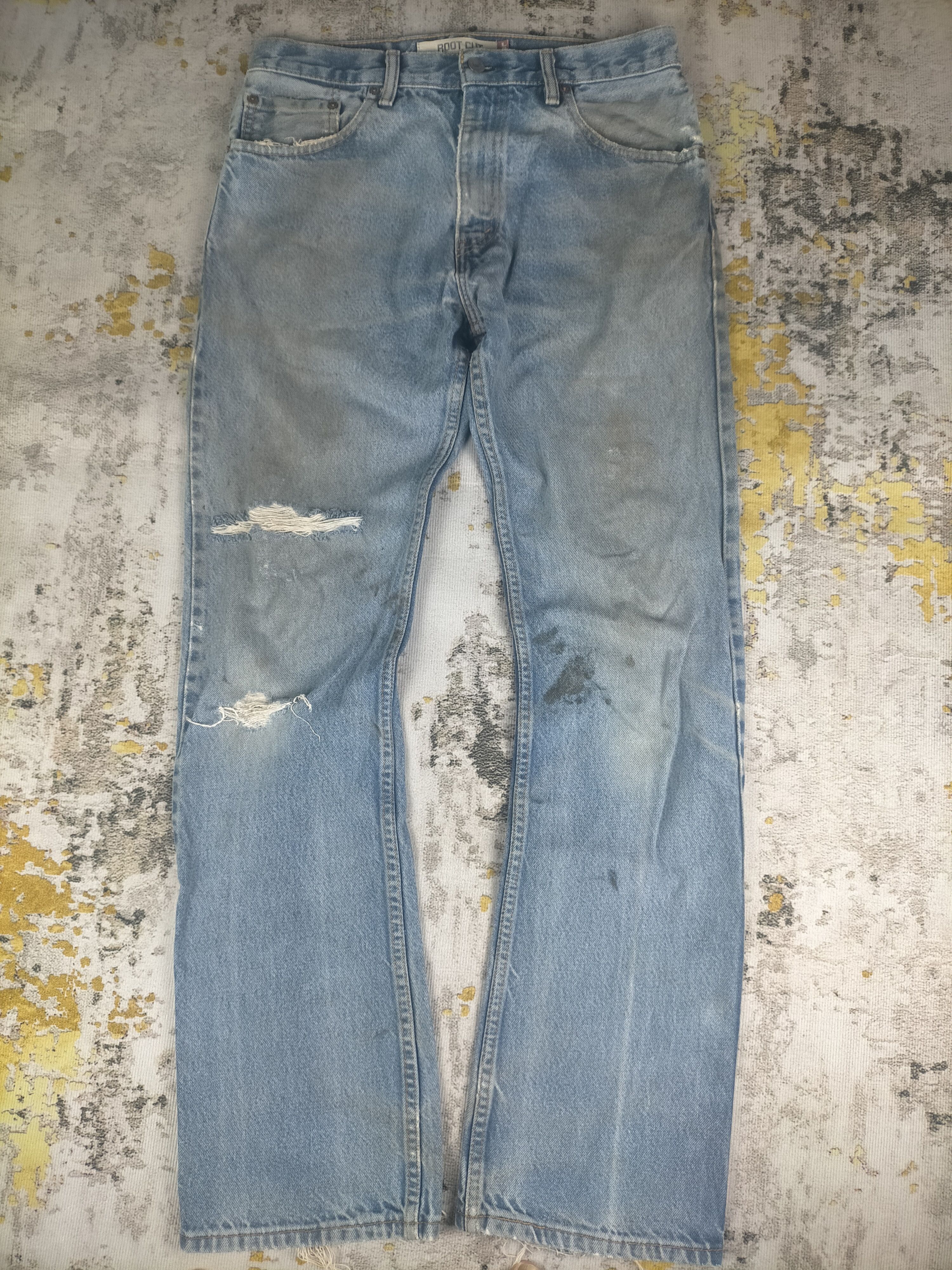 Levi's 🔥 Vintage Levis 517 Flared Ripped Dirty Distressed Jeans Size US 32 / EU 48 - 2 Thumbnail
