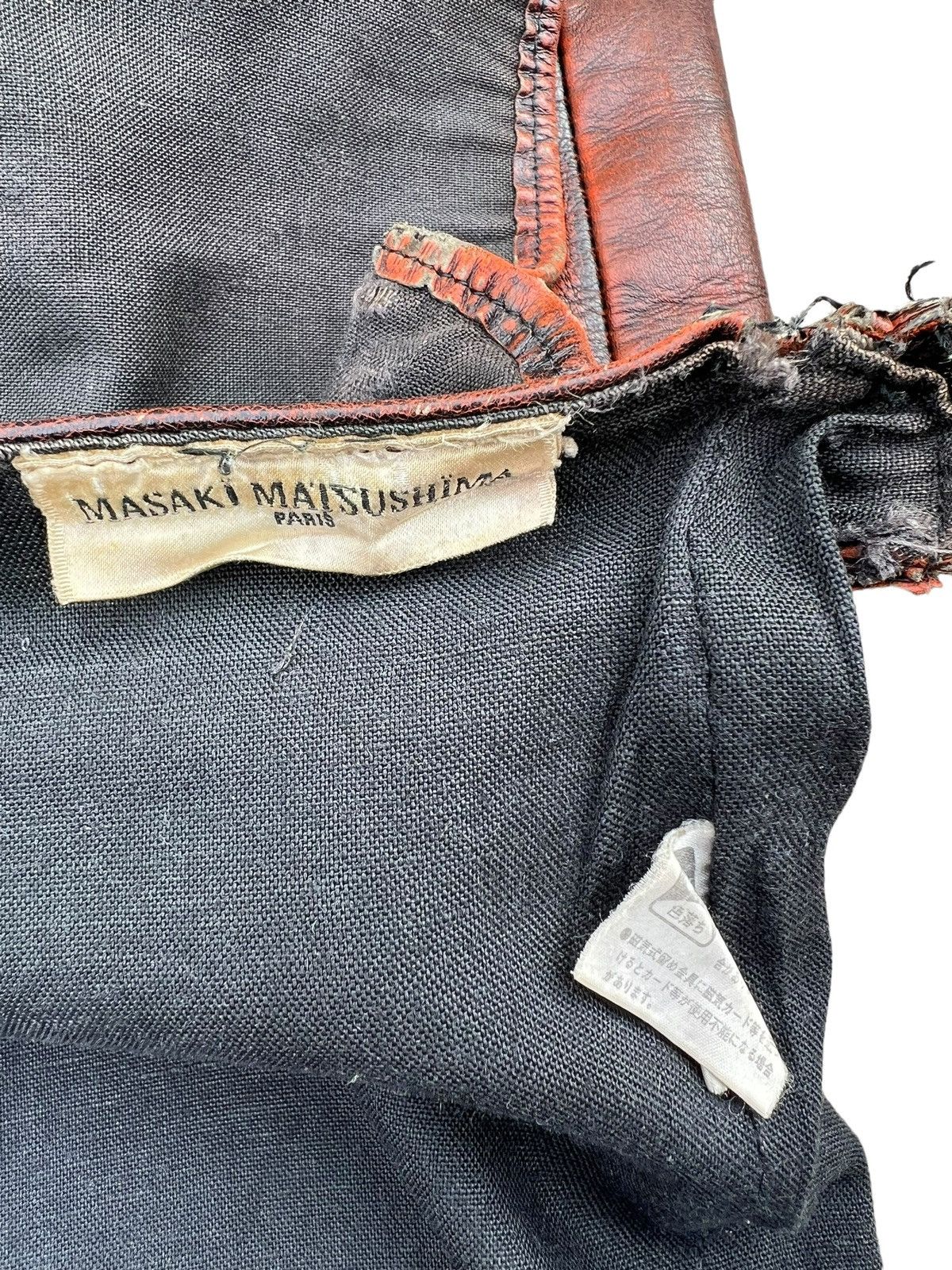 Leather VTG Masaki matsushima Paris Rips Distress Patina Leather Bag Size ONE SIZE - 22 Thumbnail