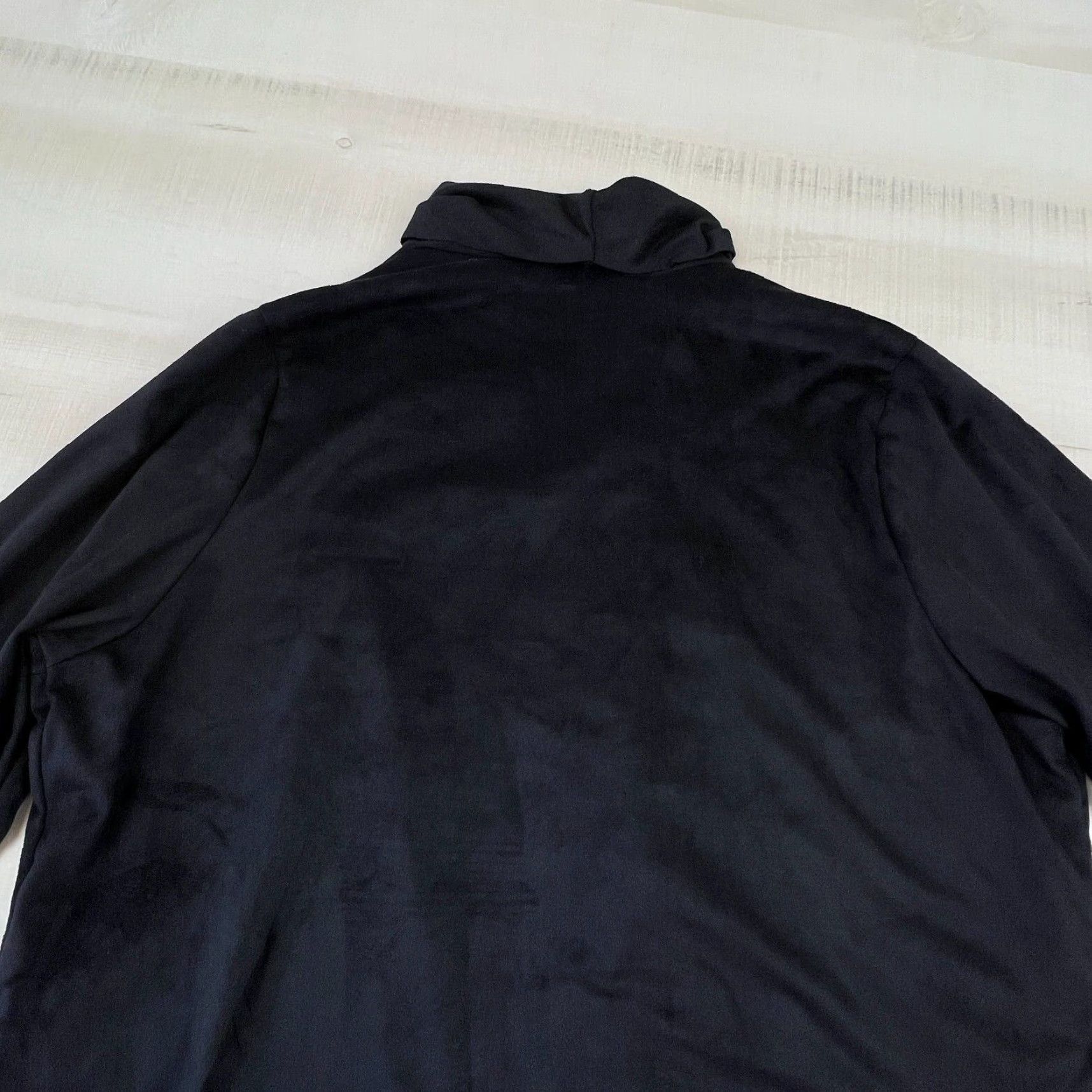 Vintage Top One Womens Black Faux Suede Open Front Cardigan 8 Long Sleeves Casual New Size M / US 6-8 / IT 42-44 - 8 Thumbnail