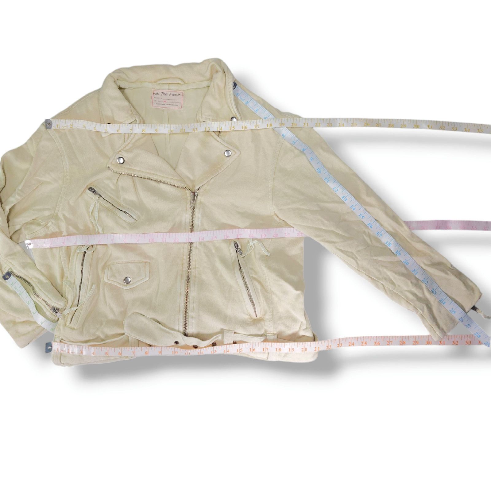 Free People Free People Knit Moto Jacket Oversized Belt Vanilla Cream XS Size XS / US 0-2 / IT 36-38 - 11 Thumbnail