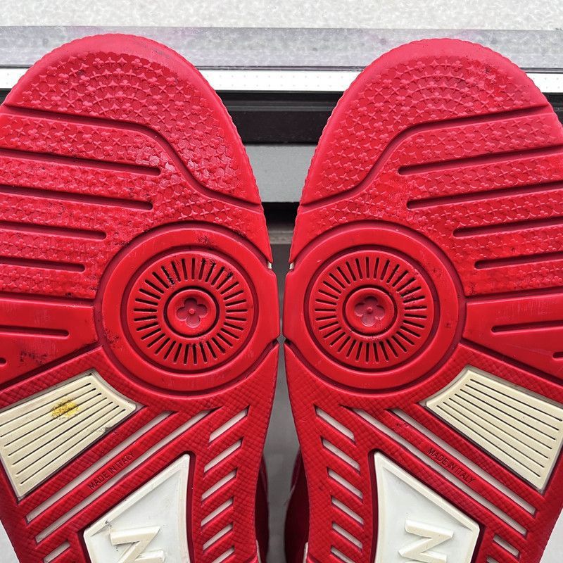 Louis Vuitton Louis Vuitton Trainer Red Fashion Sneakers 0079 Size US 9.5 / IT 39.5 - 6 Thumbnail