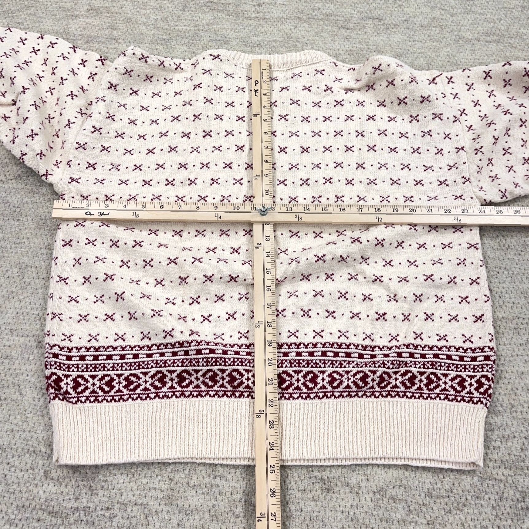 Vintage VINTAGE Penn's Landing Sweater Men XL White Red Geometric Knit Pullover Casual 80s 90s Size US XL / EU 56 / 4 - 6 Thumbnail