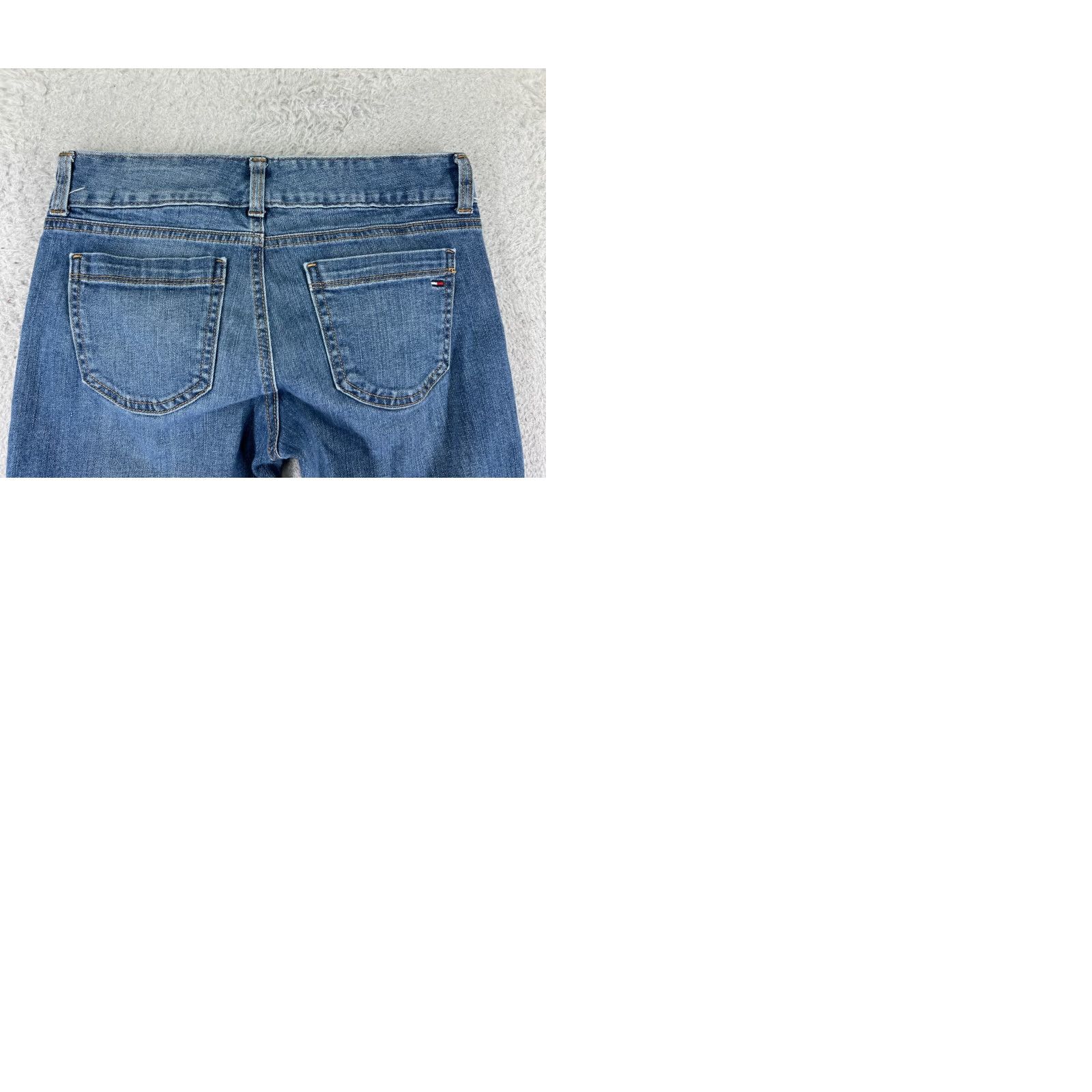 Tommy Hilfiger Tommy Hilfiger Jeans Womens 27 Blue Denim Flared Low Rise Cotton Blend Pant Size 27" / US 4 / IT 40 - 10 Thumbnail