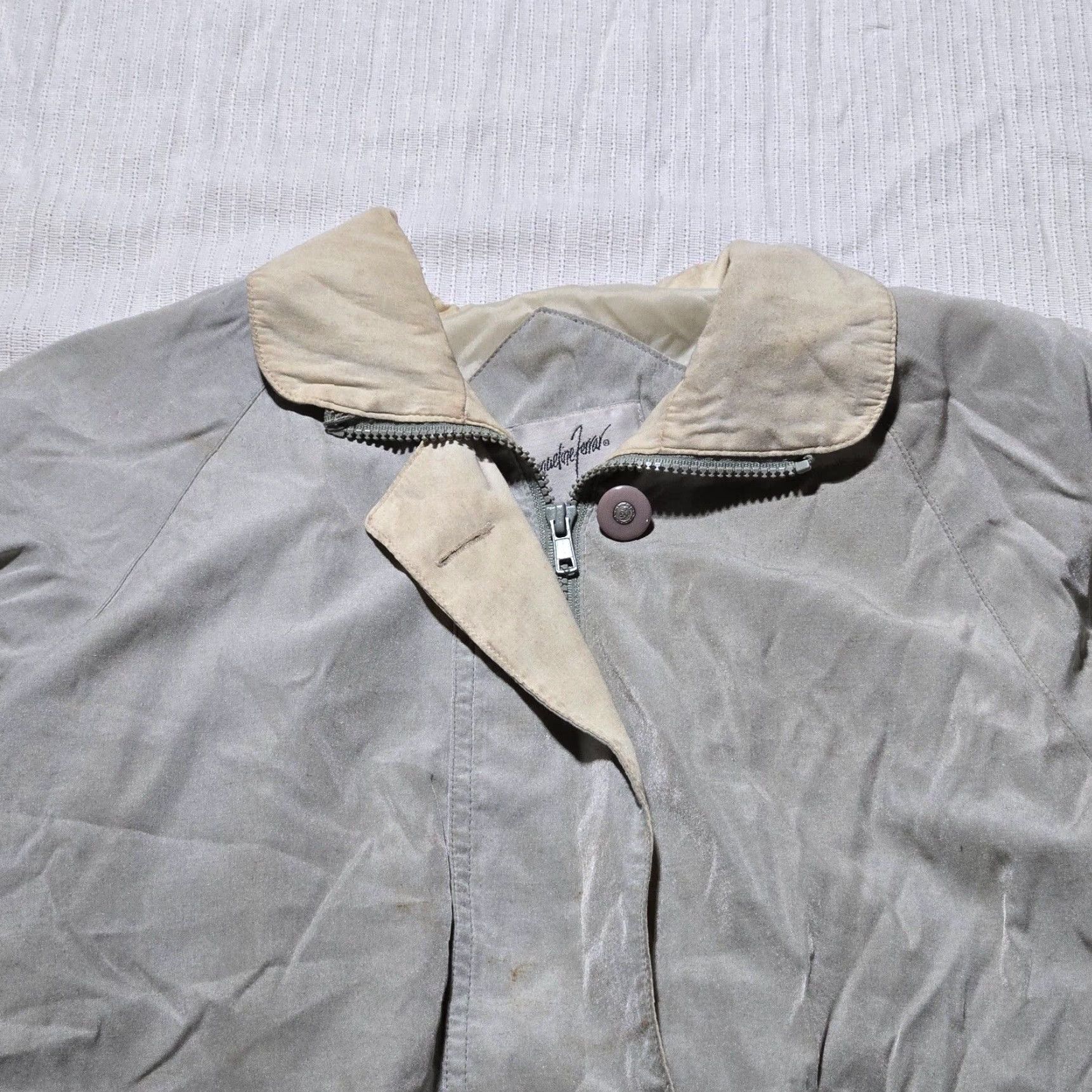 Vintage Jacqueline Ferrar Jacket Women Beige/Brown Adult Size S Small Zip Button Coat/ Jacket for All Occasion Womens Size S / US 4 / IT 40 - 2 Thumbnail