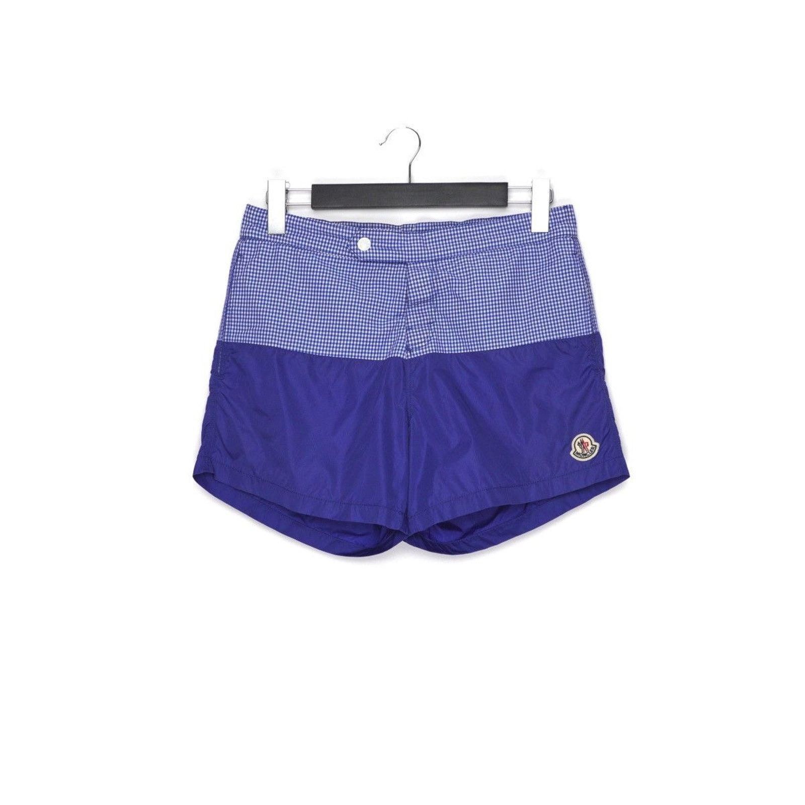 Moncler Moncler Solid Two Tone Nylon Logo Boxer Mare Swim Shorts Size US 32 / EU 48 - 1 Thumbnail