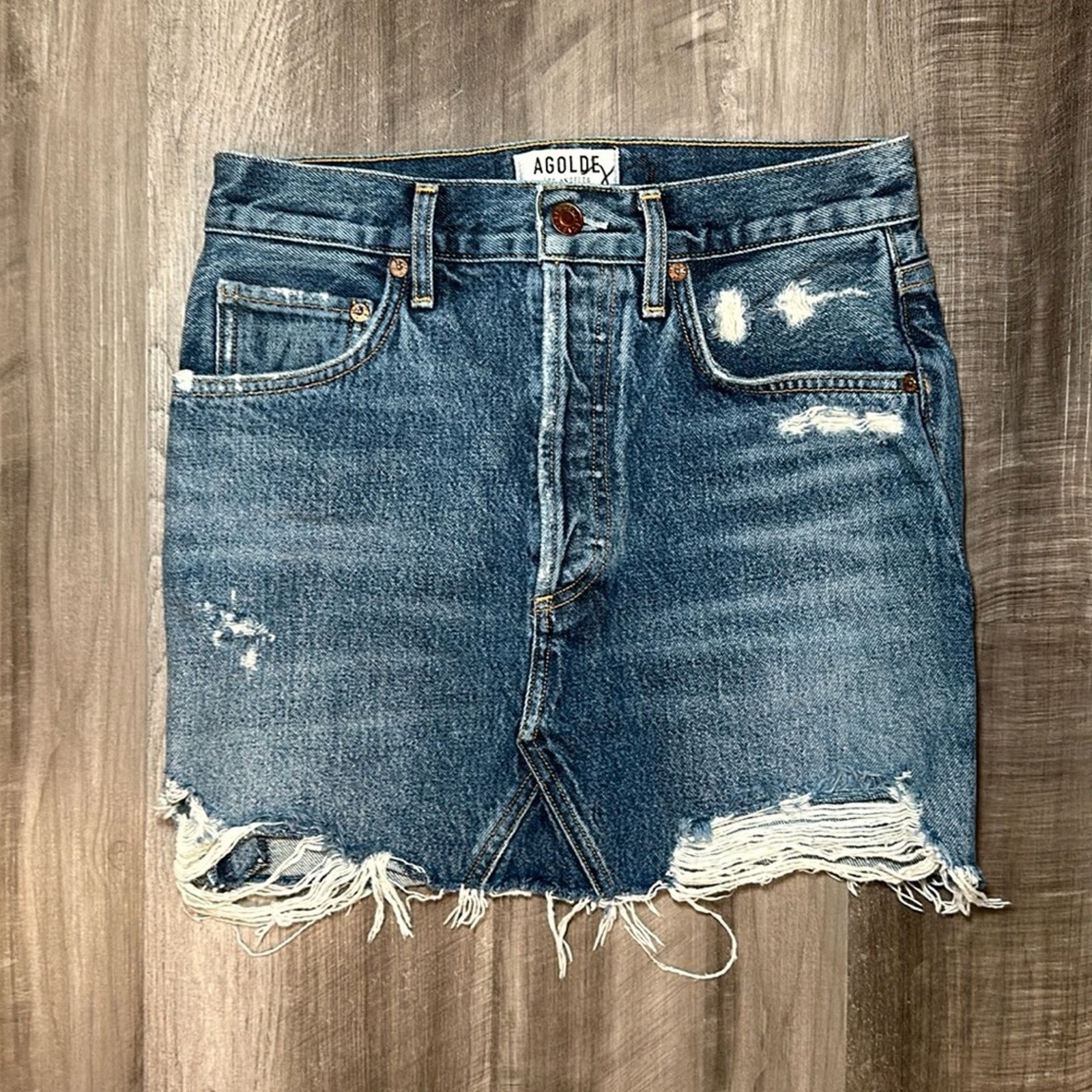 Agolde Agolde Quinn High Rise Denim Skirt - 25 Size 25" / US 0 / IT 36 - 1 Thumbnail