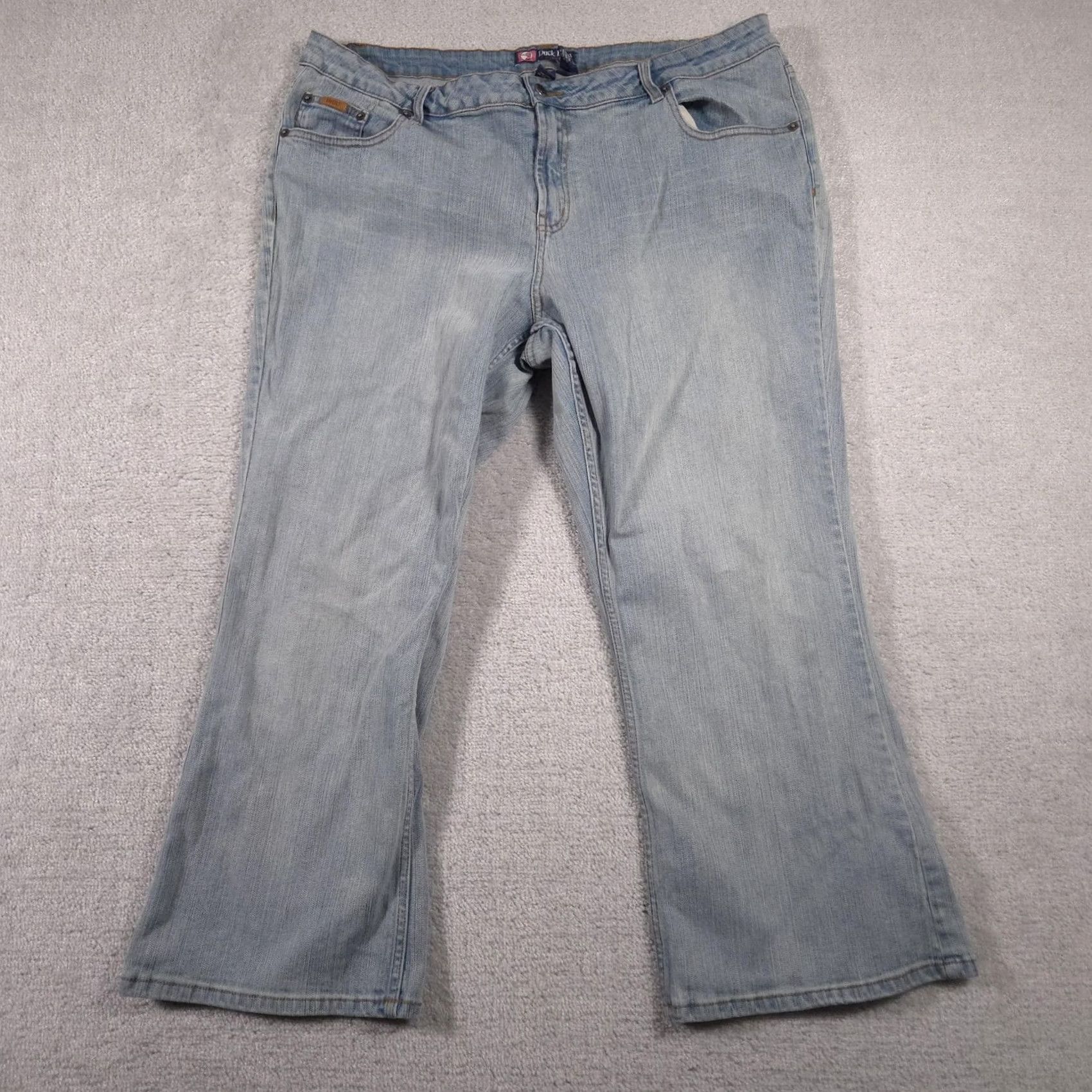 Vintage Duck Head Jeans Womens 22W Short Light Wash Bootcut Stretch Denim Plus Size Blue Size 40" / US 18 - 2 Thumbnail