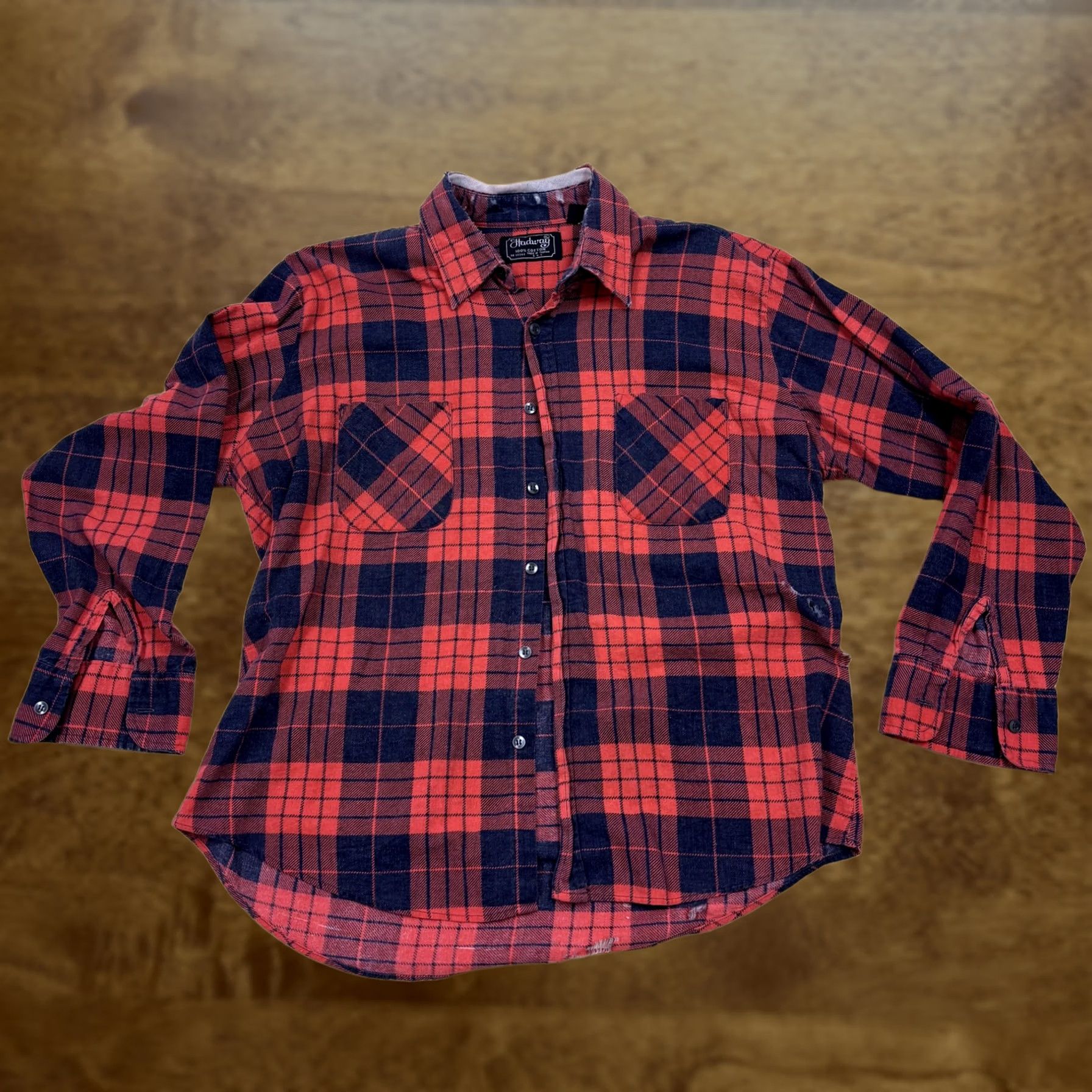 Vintage VINTAGE Hadway Flannel Shirt Mens Large Red Plaid Long Sleeve Button Up Distress Size US L / EU 52-54 / 3 - 1 Thumbnail