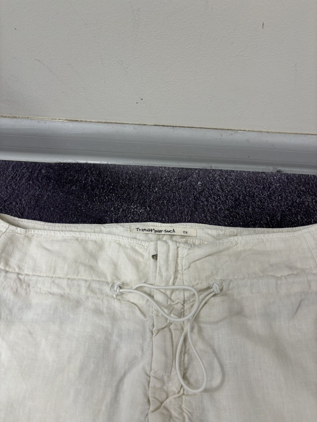 Transit Transit Par Such Women’s White/Cream Linen Pants Trousers Size 30" / US 8 / IT 44 - 8 Thumbnail