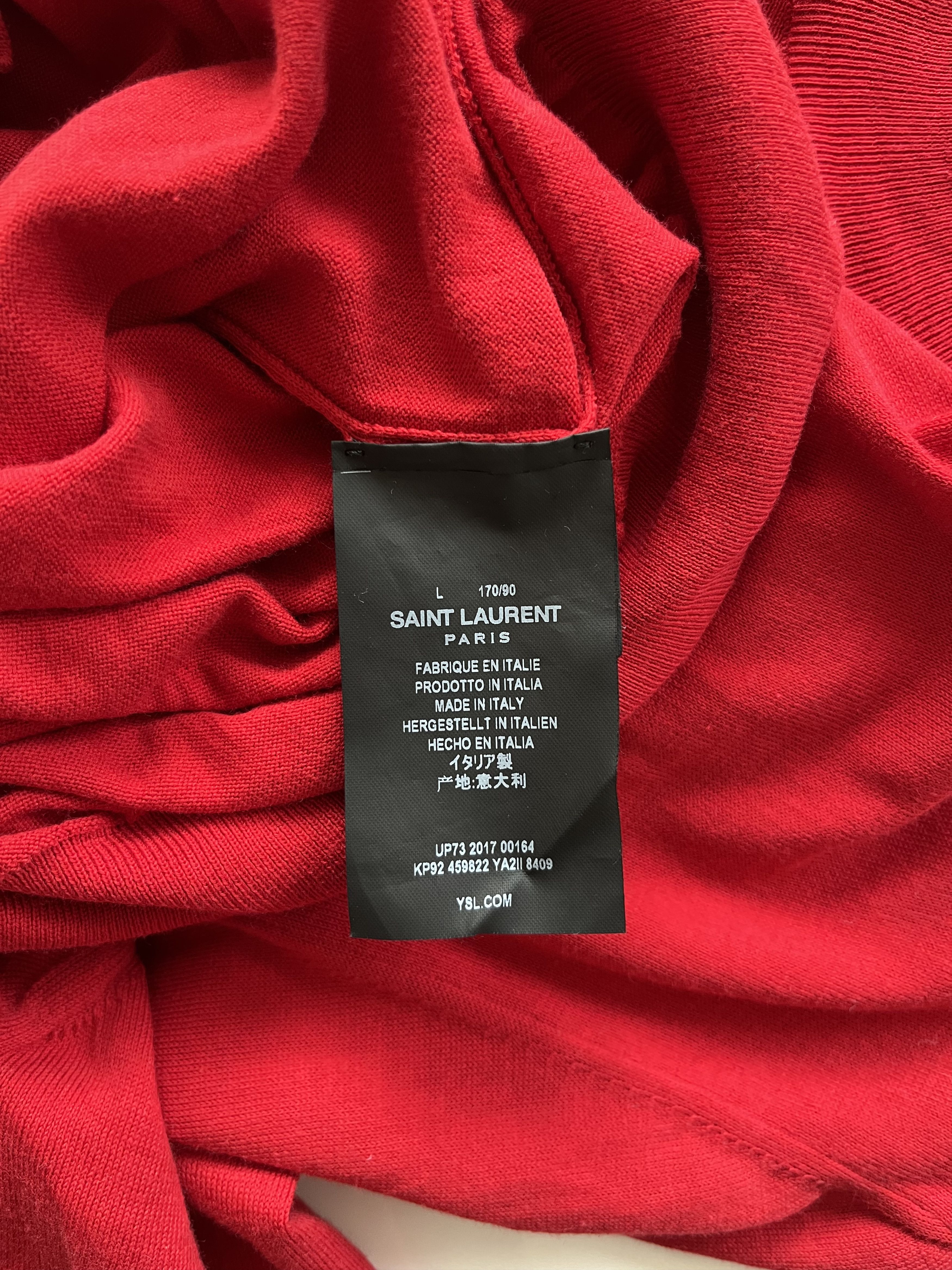 Anthony Vaccarello SS17 Saint Laurent Paris Universite Red Crop Sweater Size L / US 10 / IT 46 - 5 Thumbnail