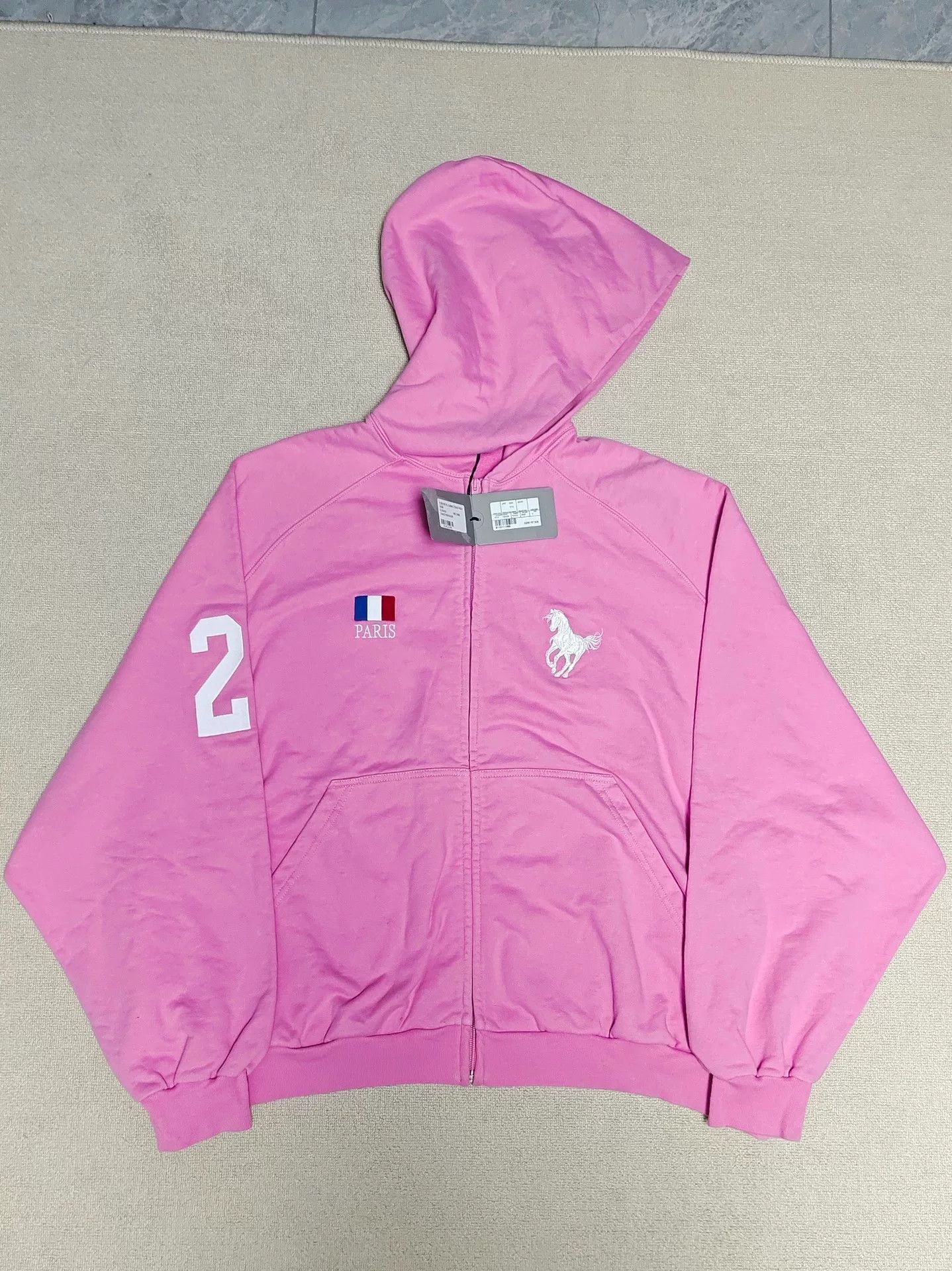 Balenciaga Balenciaga Pink Horse Embroidered Zip Hoodie Size US M / EU 48-50 / 2 - 1 Thumbnail