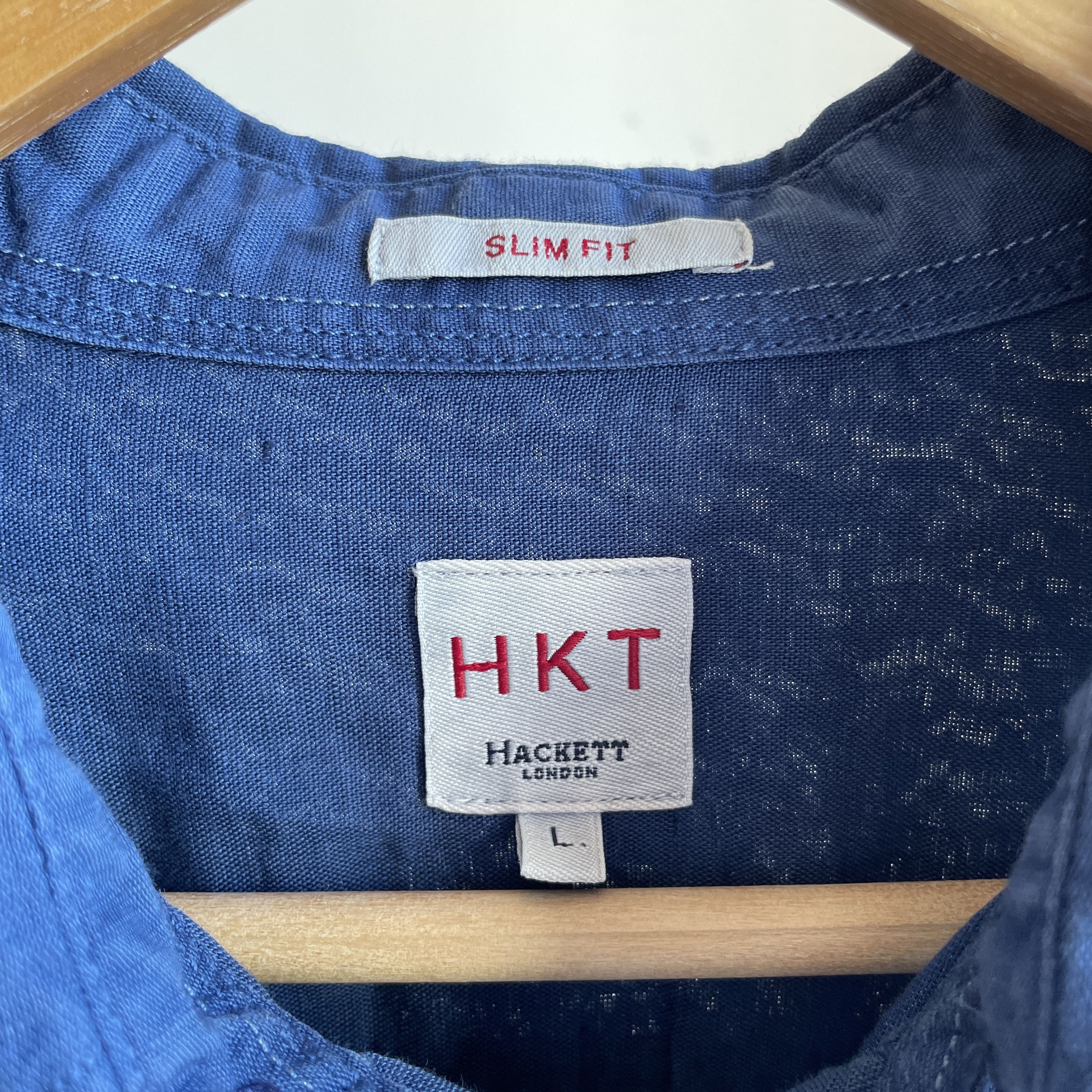 Hackett Hackett HKT Linen Slim Fit Shirt Size L Size US L / EU 52-54 / 3 - 5 Thumbnail