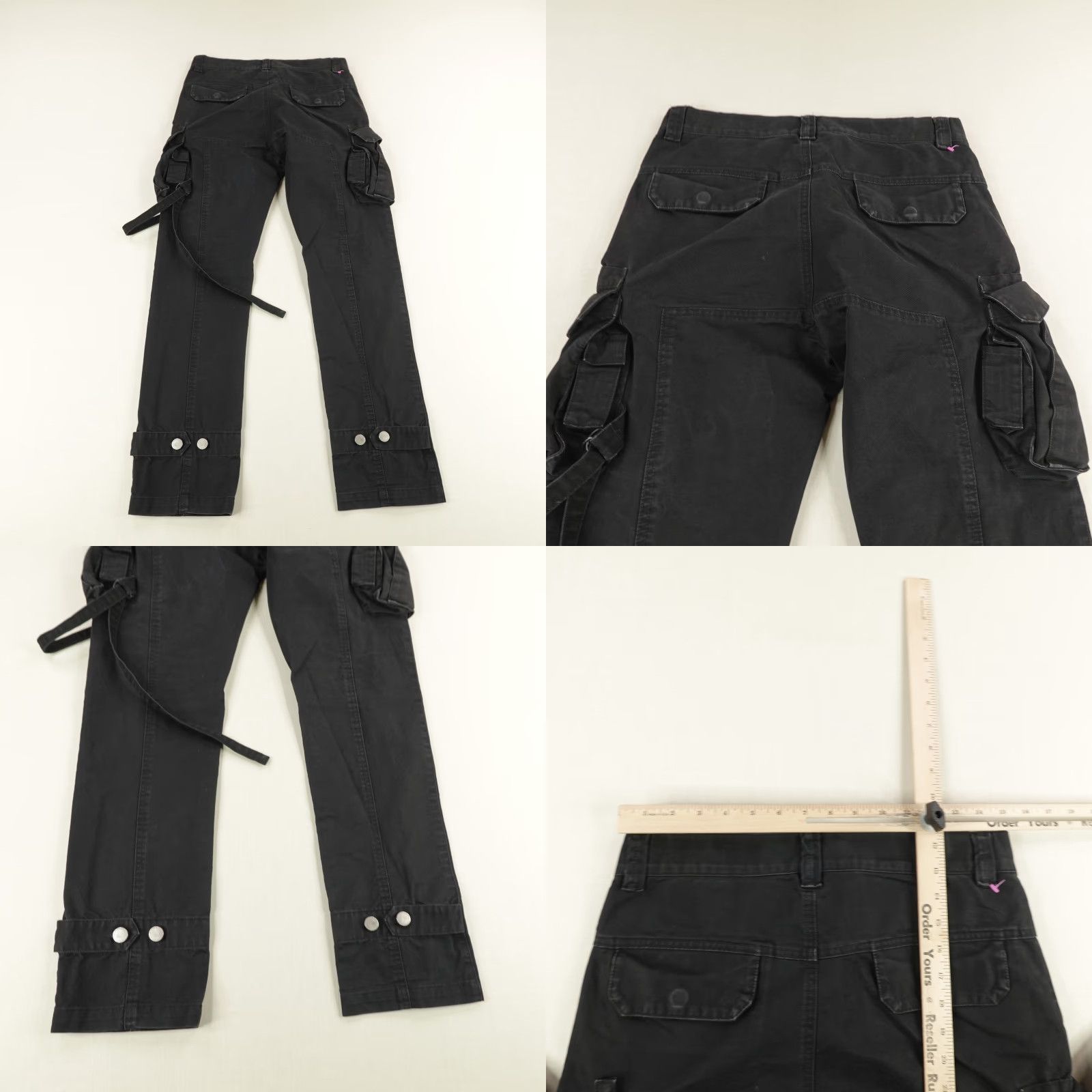 Vintage C2H4 Pants Mens 32 Slim Cargo Techwear Button Fly Black 2017 Punk Gothic Tapered Utility Pockets Cam Canvas Size US 32 / EU 48 - 8 Thumbnail