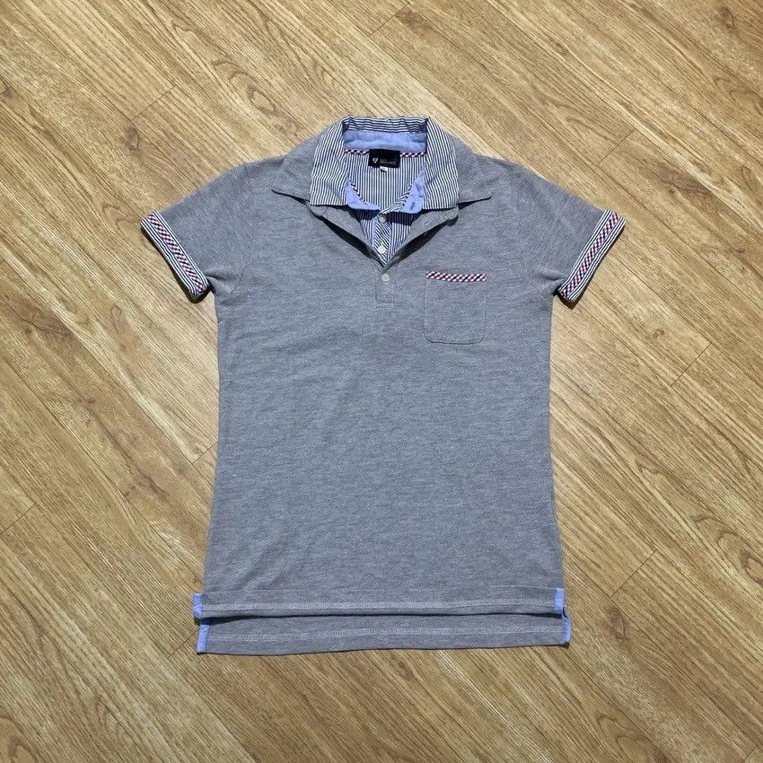 If Six Was Nine × Japanese Brand × Le Grande Bleu (L.G.B.) 2000s TKmixpice Layered Vkei Lgb Gothic Y2K Punk Polo Shirt Size US M / EU 48-50 / 2 - 1 Thumbnail