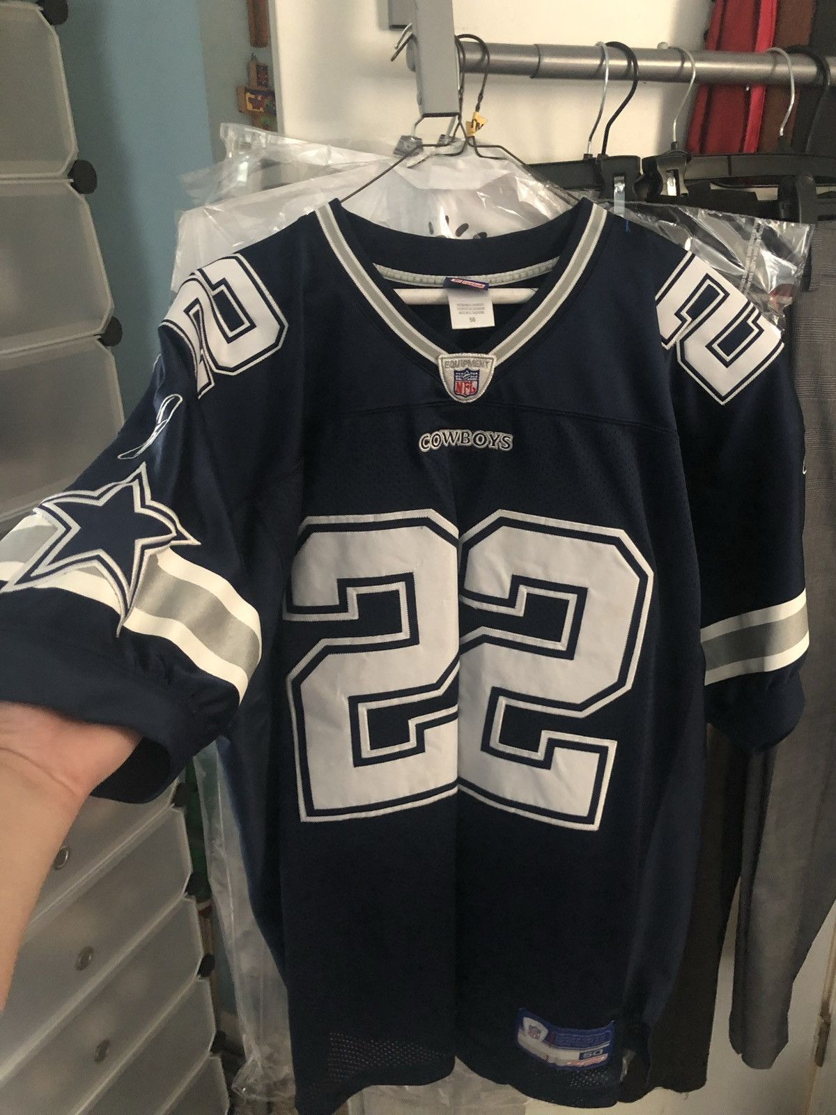 image of Nfl x Reebok Vintage Emmitt Smith Dallas Cowboys Jersey in Navy, Men's (Size XL)