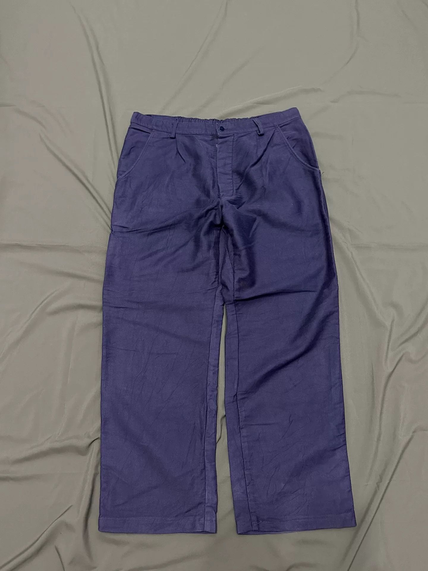 Vintage Vintage French Workwear Moleskin Wide-Leg Pants Size US 31 - 1 Thumbnail