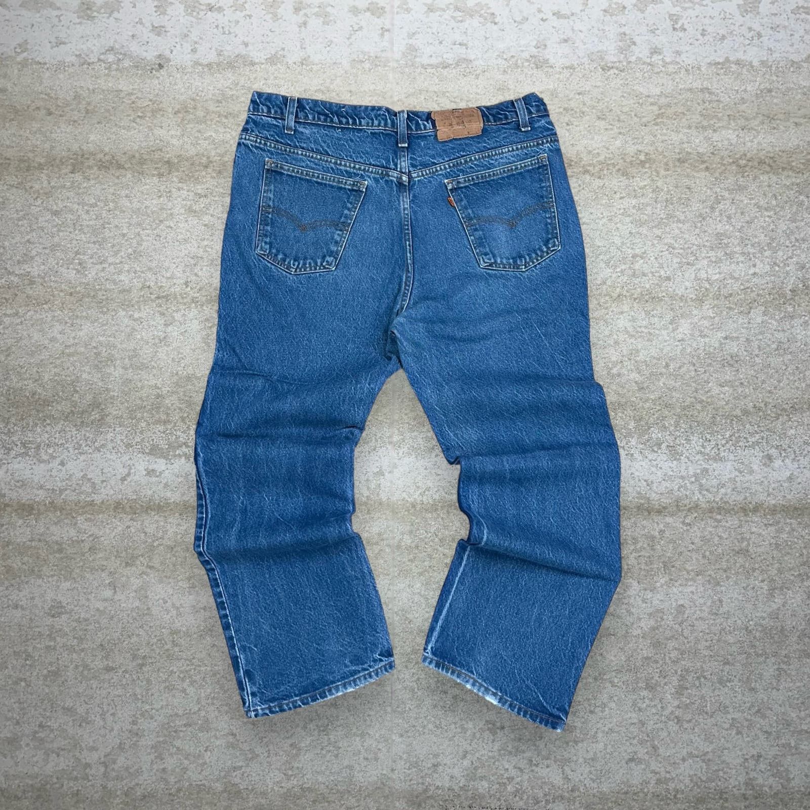 image of Crazy Vintage 90's Orange Tab Levis 517 Jeans Bootcut Flared in Blue, Men's (Size 40)