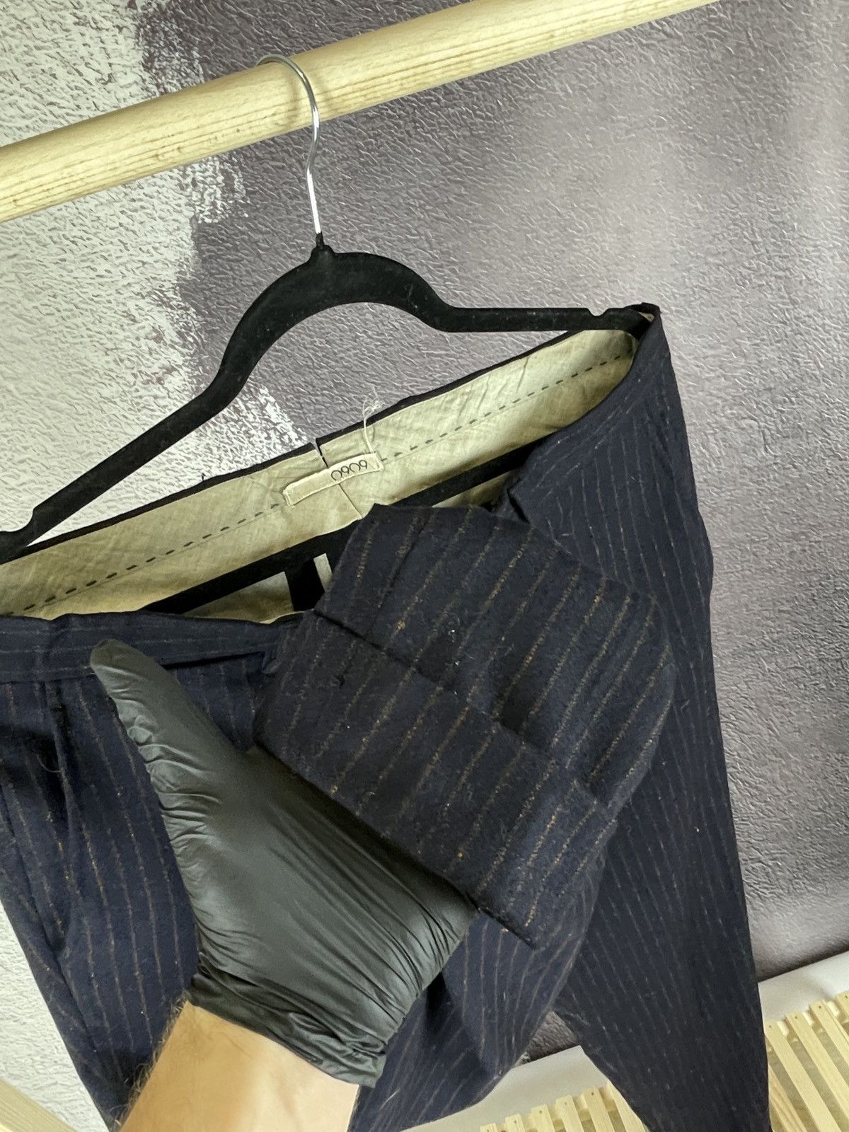 Other 0909 striped wool navy blue set vest + pants suit Size 40R - 16 Thumbnail