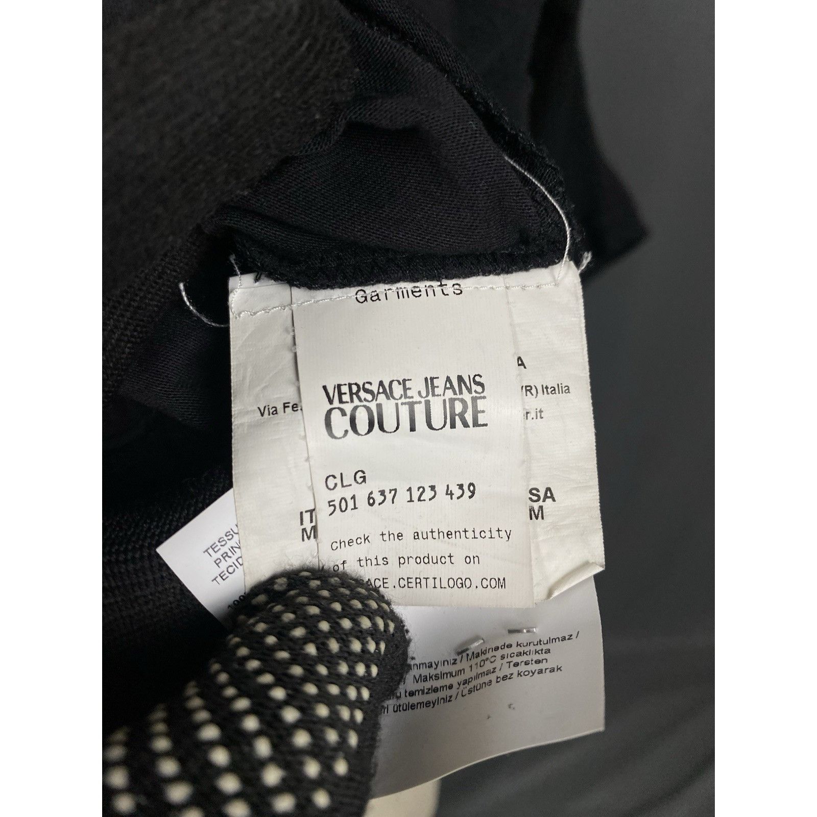 Versace Versace Jeans Couture Men's Black Big Reflective Logo Oversi Size US M / EU 48-50 / 2 - 10 Thumbnail