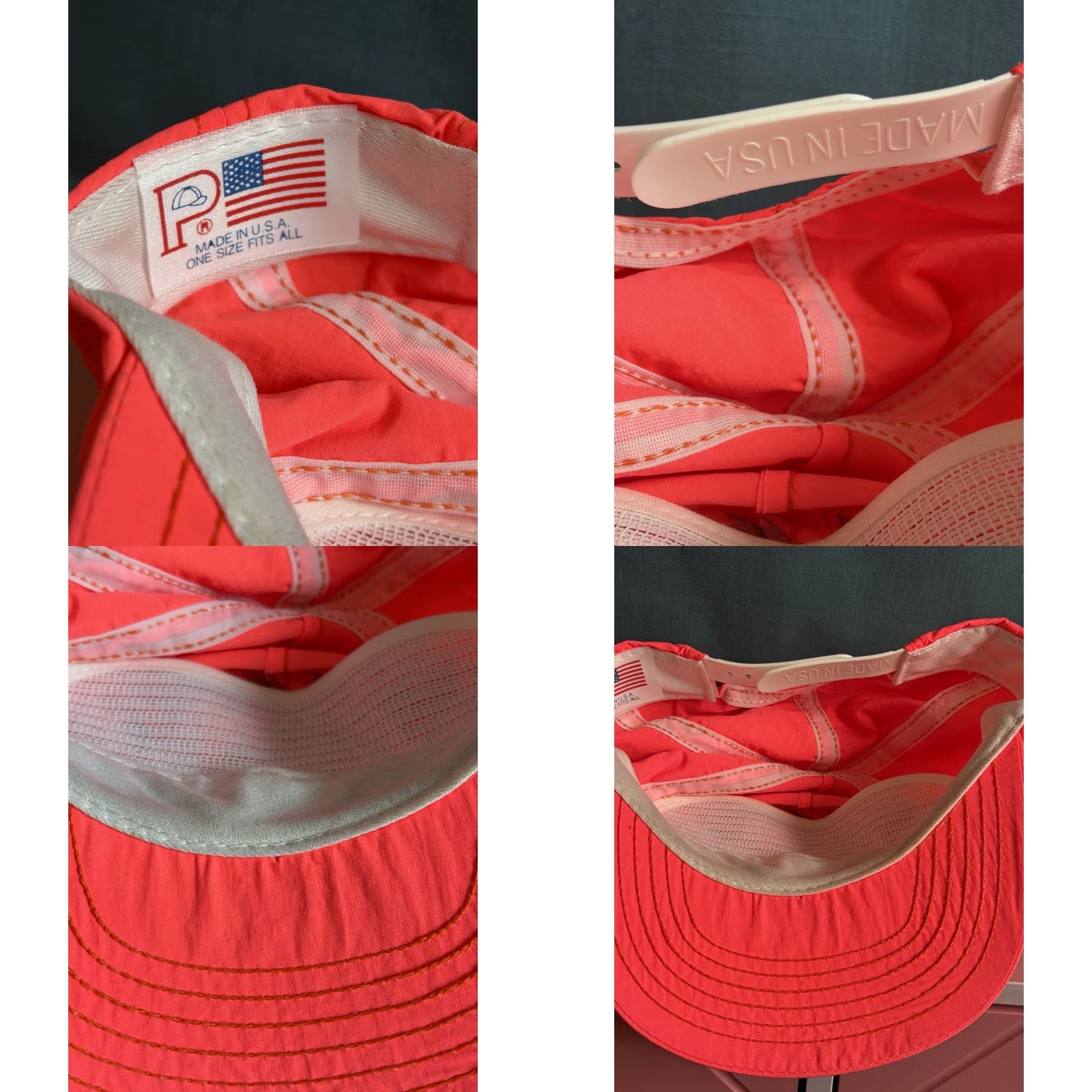 Pinko VINTAGE Las Vegas Snapback Cap Hat Made in USA Pink Adjustable Mens Cap, Pink, Snapback, TruckER, Polyester Blend Size ONE SIZE - 8 Thumbnail